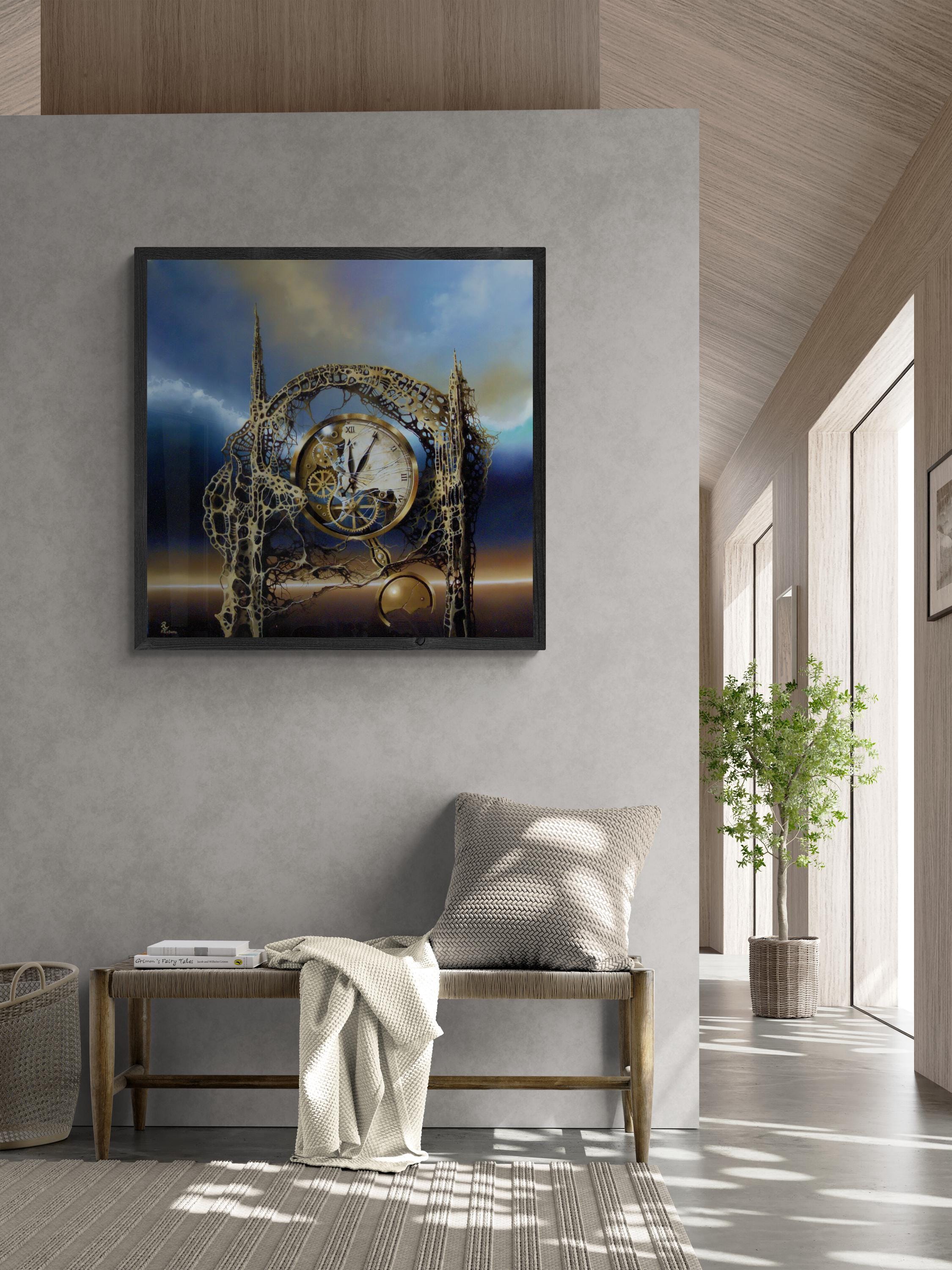TIME GATE Fineart print on heavyweight paper, reproduction of original painting | Modern home decoration | Gift idea for surreal art lovers FOSHE ART