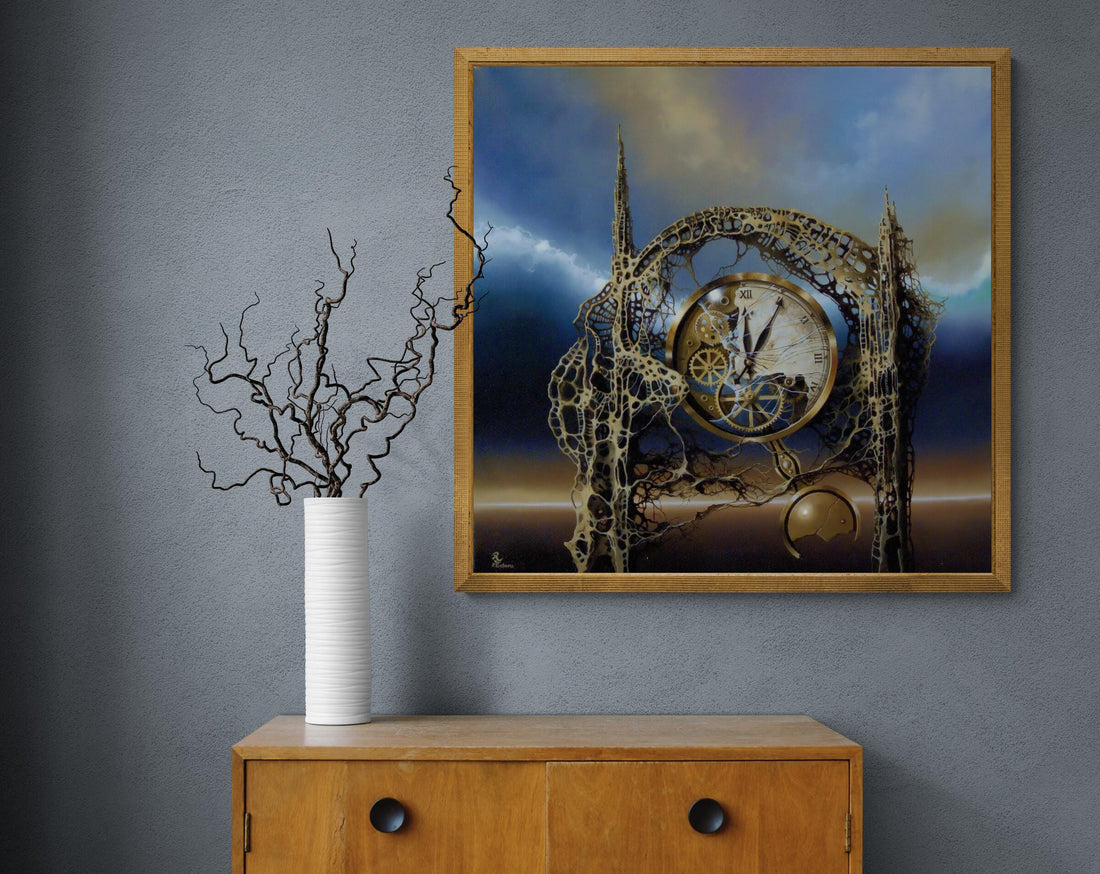 TIME GATE Fineart print on heavyweight paper, reproduction of original painting | Modern home decoration | Gift idea for surreal art lovers FOSHE ART