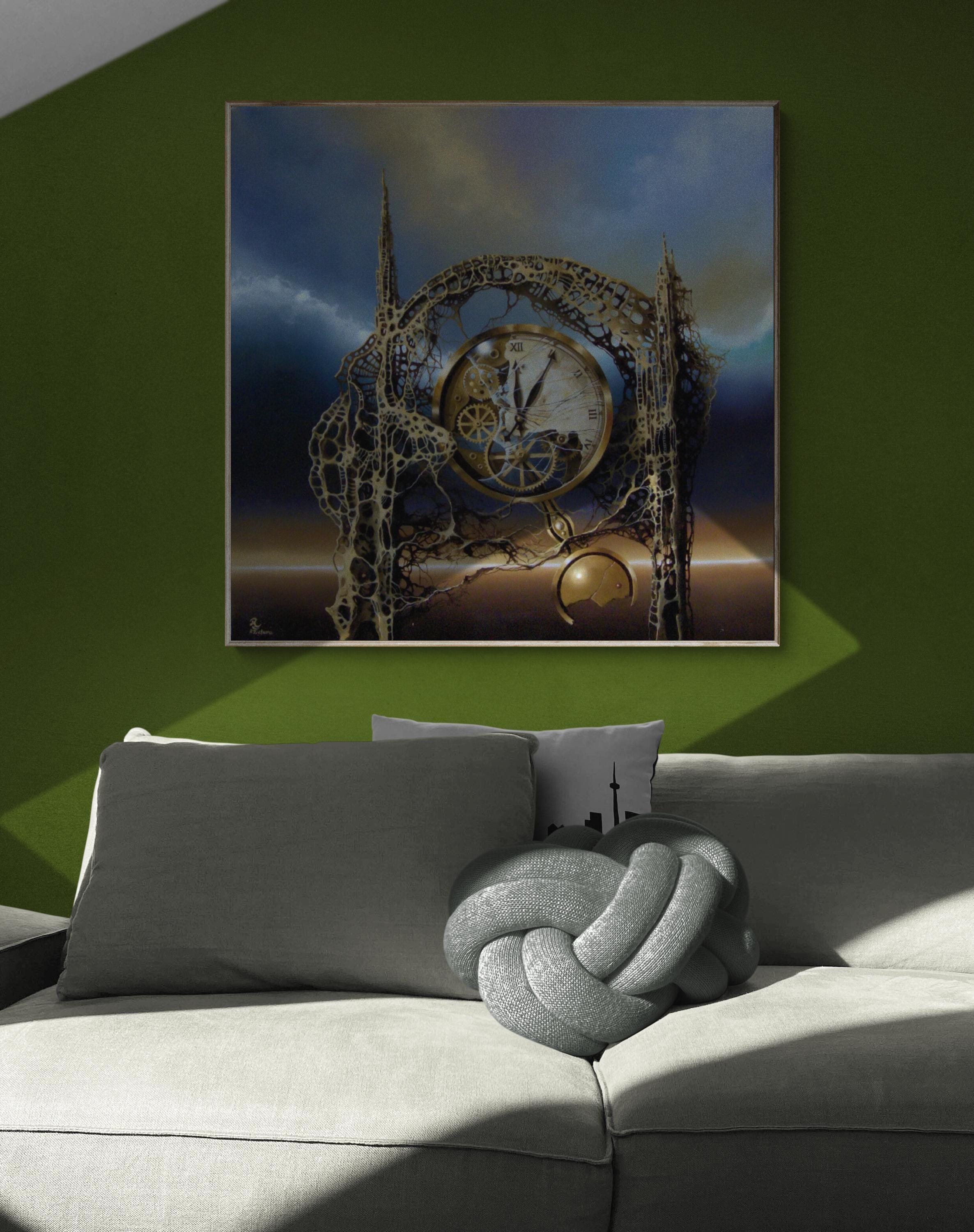 TIME GATE Fineart print on heavyweight paper, reproduction of original painting | Modern home decoration | Gift idea for surreal art lovers FOSHE ART