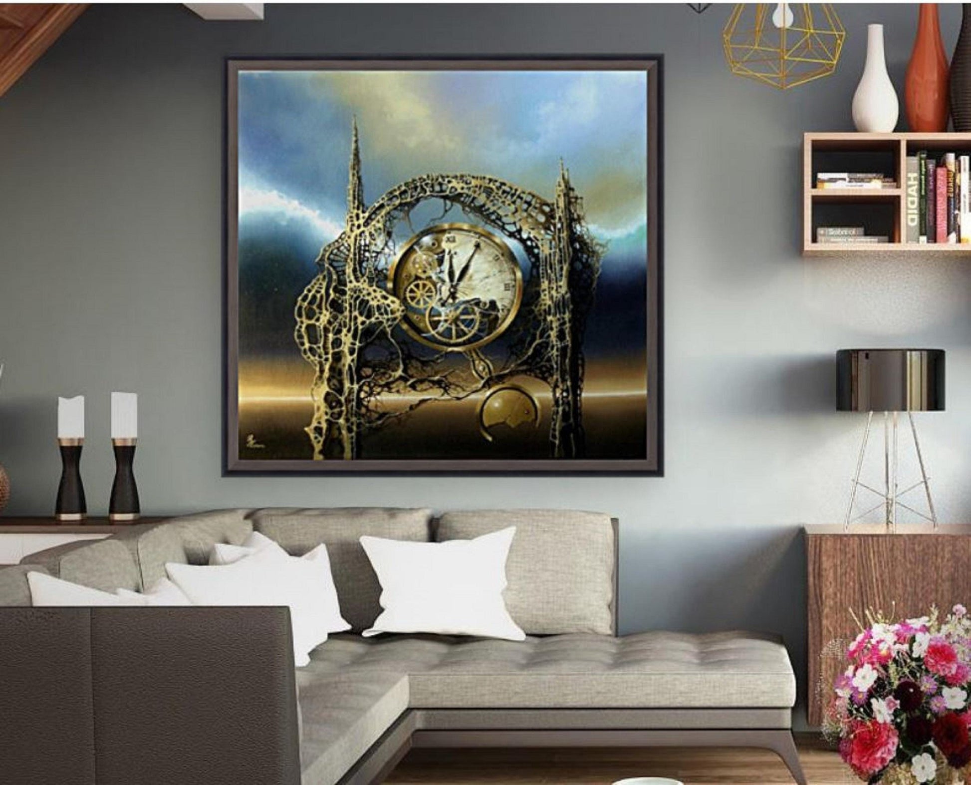 TIME GATE Fineart print on heavyweight paper, reproduction of original painting | Modern home decoration | Gift idea for surreal art lovers FOSHE ART