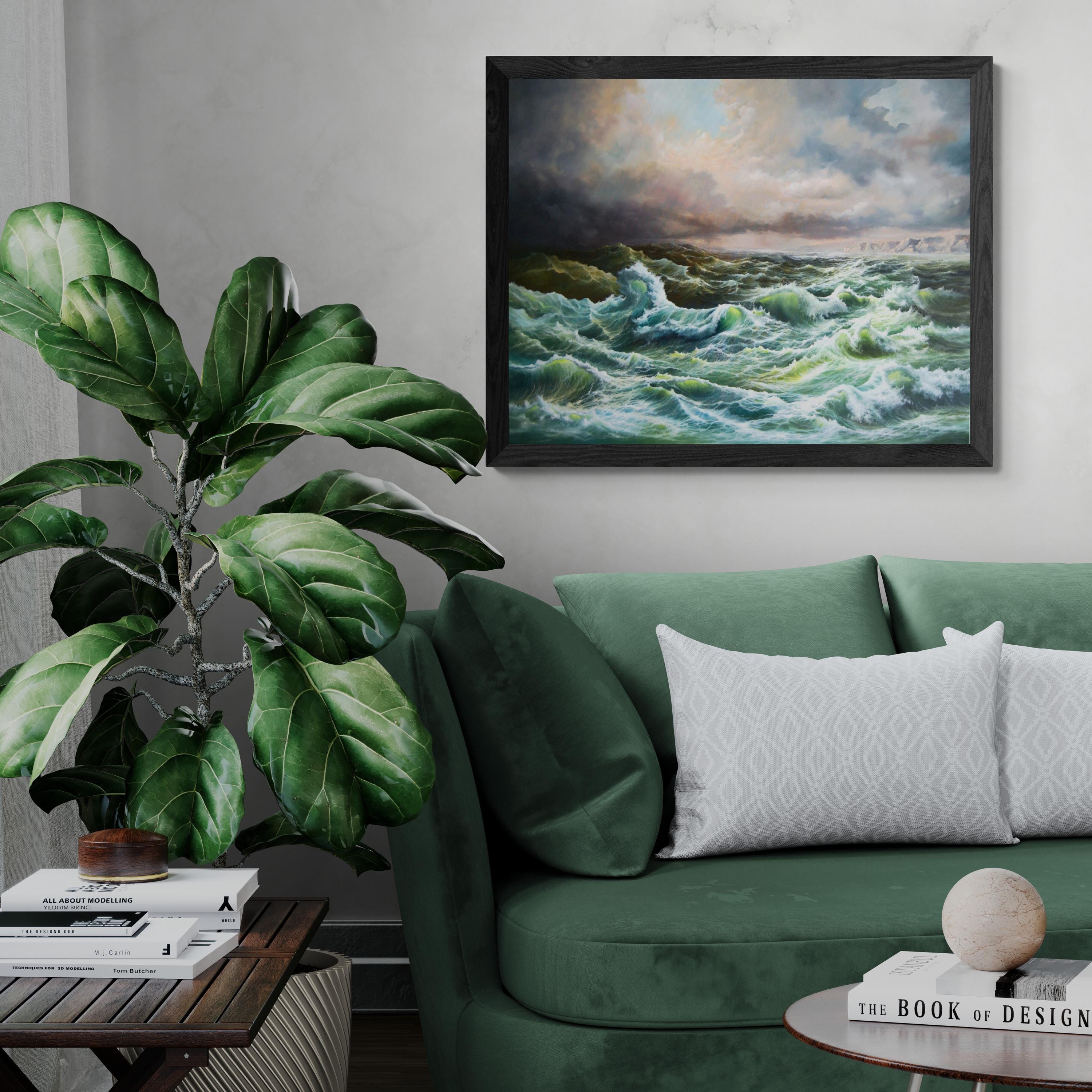 OPEN SEA Giclée Fine Art Print from original oil painting |Wave Seascape Artwork, Seascape Print, Wave Poster, Seascape Decoration, Wave FOSHE ART