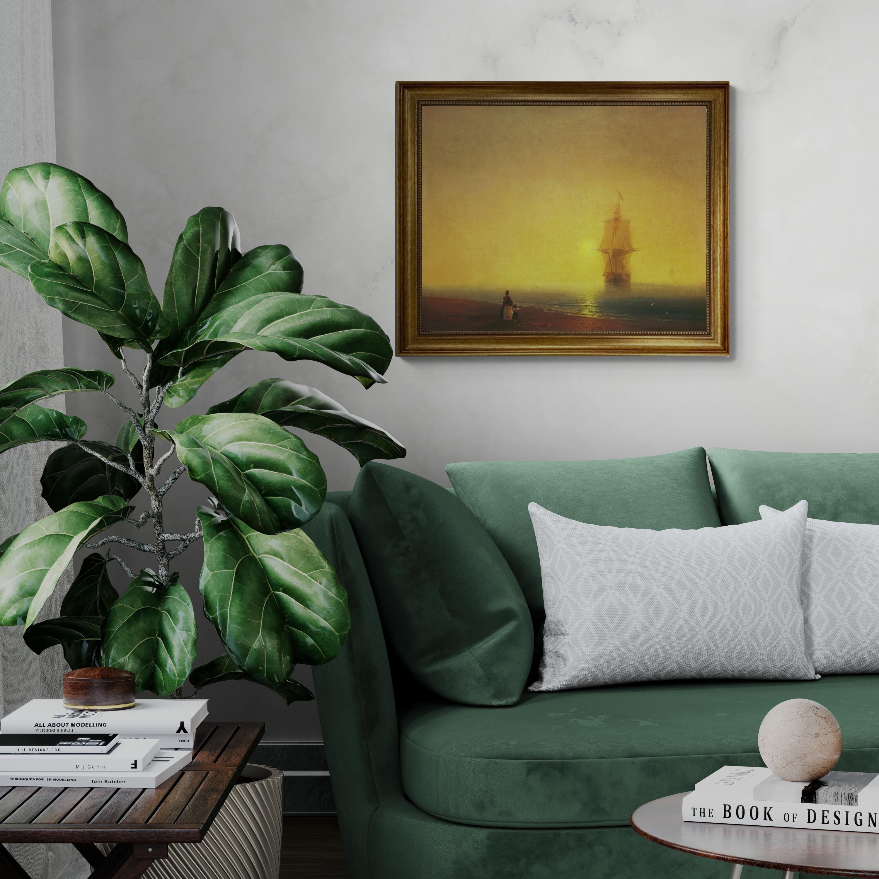 Ivan Aivazovsky Art reproduction of "Morning at sea"  | Museum-Quality Canvas with Hand-Applied Brush Strokes for Authentic Look FOSHE ART