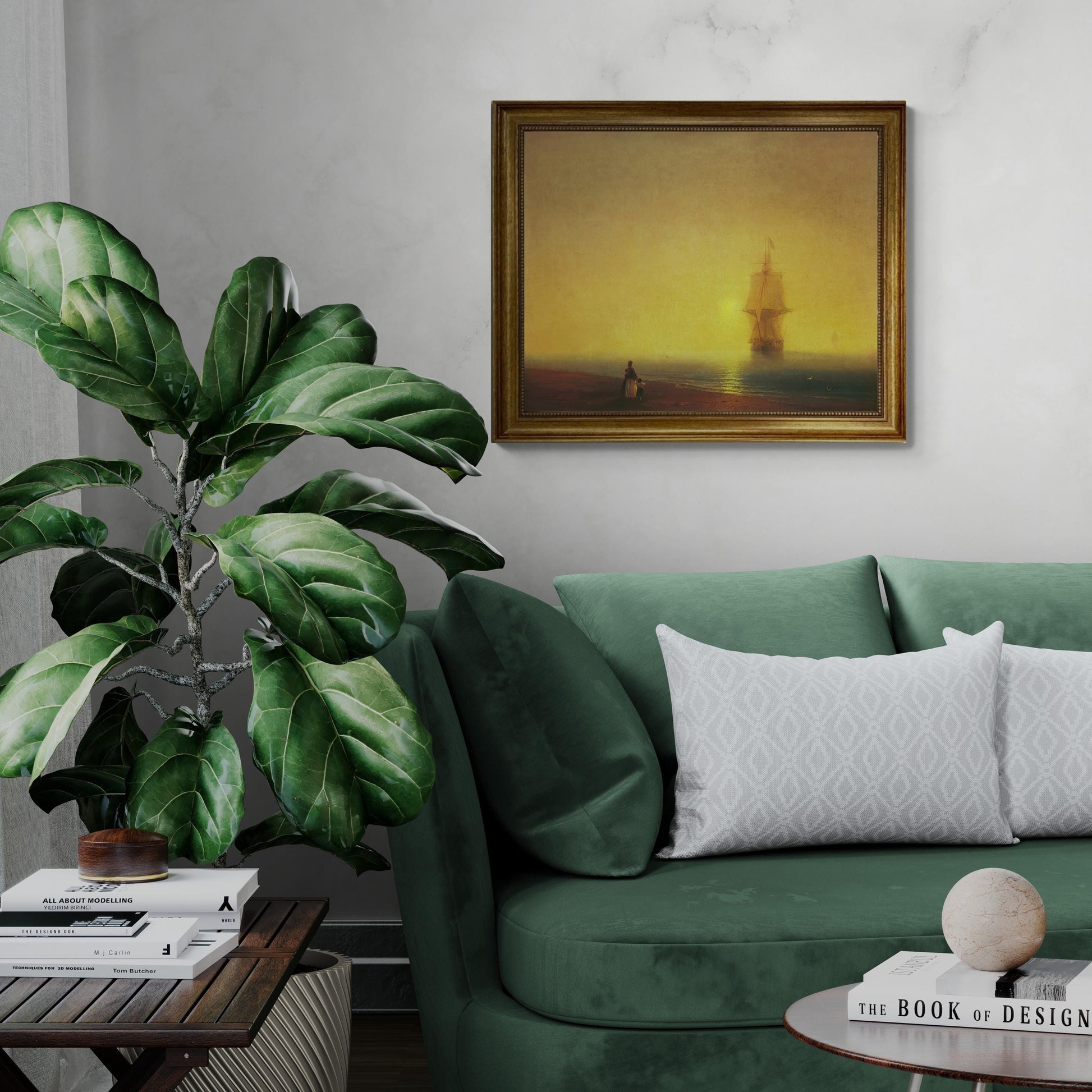 Ivan Aivazovsky Art reproduction of "Morning at sea"  | Museum-Quality Canvas with Hand-Applied Brush Strokes for Authentic Look FOSHE ART