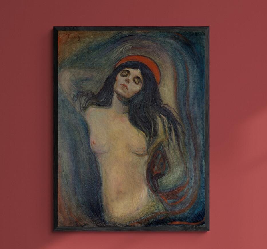 Madonna by Edvard Munch – Giclee Print Reproduction of famous Munch Painting, Heavyweight print on Fineart paper or museum quality poster FOSHE ART