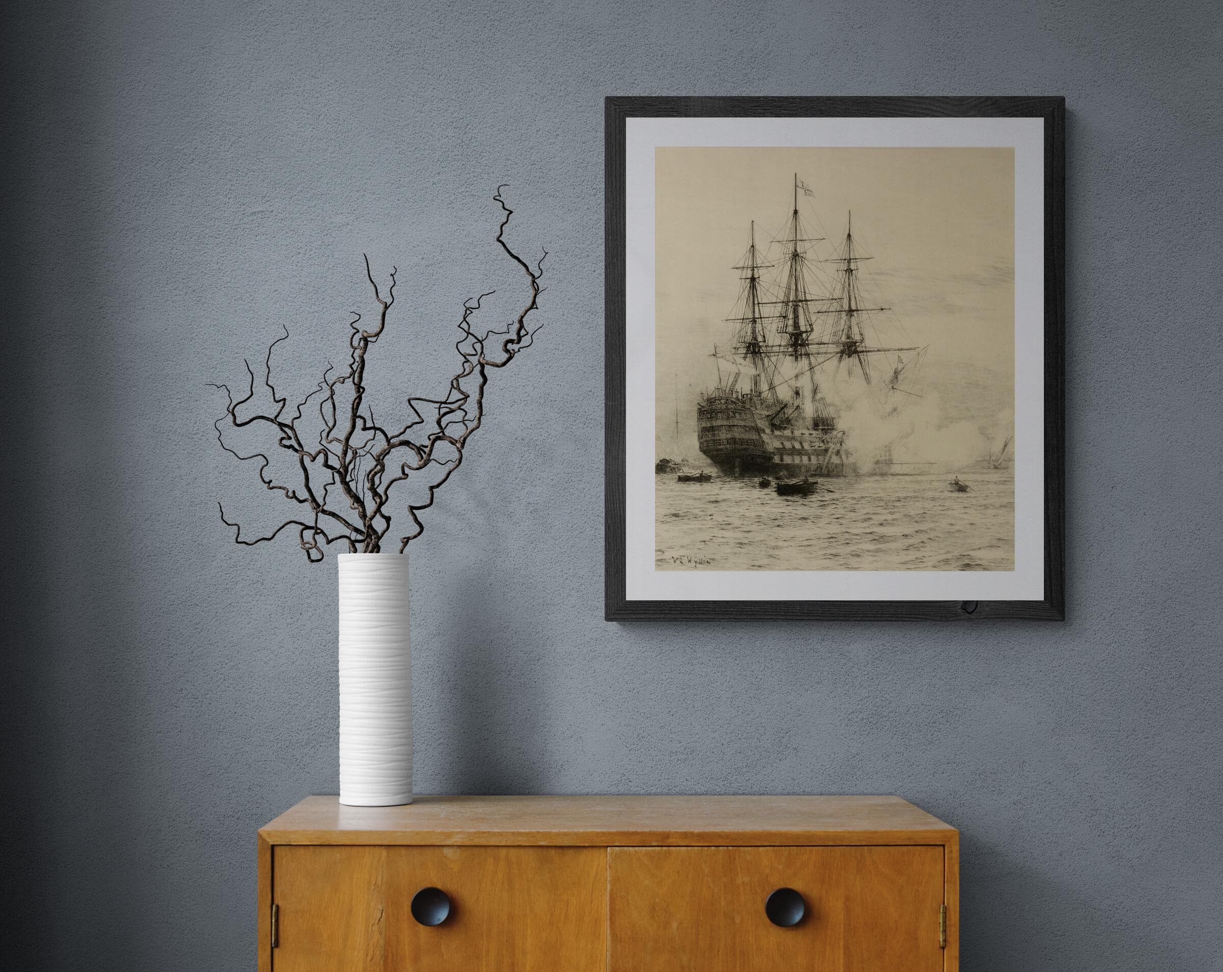 HMS Victory Print, Nautical Ship Art, Vintage Maritime Poster FOSHE ART