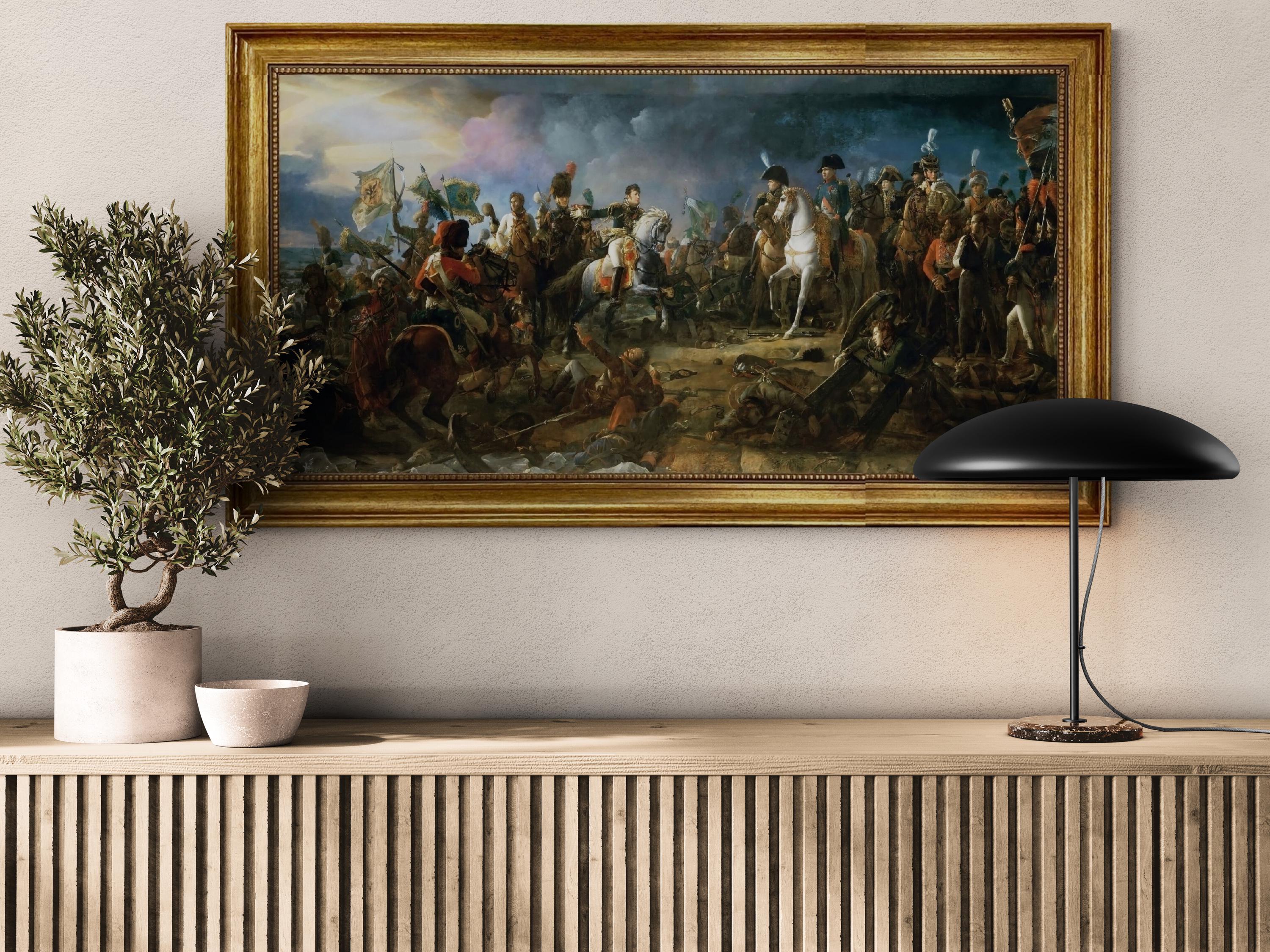 Battle of Austerlitz by Francois Pascal Simon Gerard, Canvas Print, Vintage Gold Frame, Hand-Finished FOSHE ART