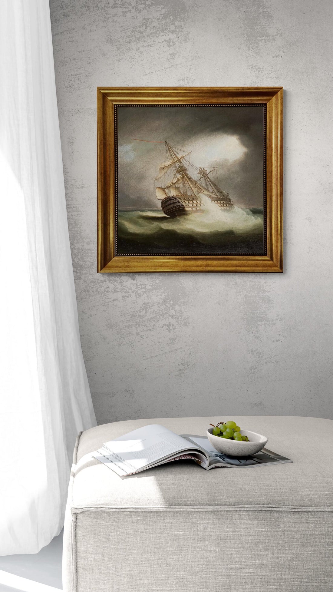 HMS Victory Canvas Art Print | James Buttersworth Nautical Painting FOSHE ART