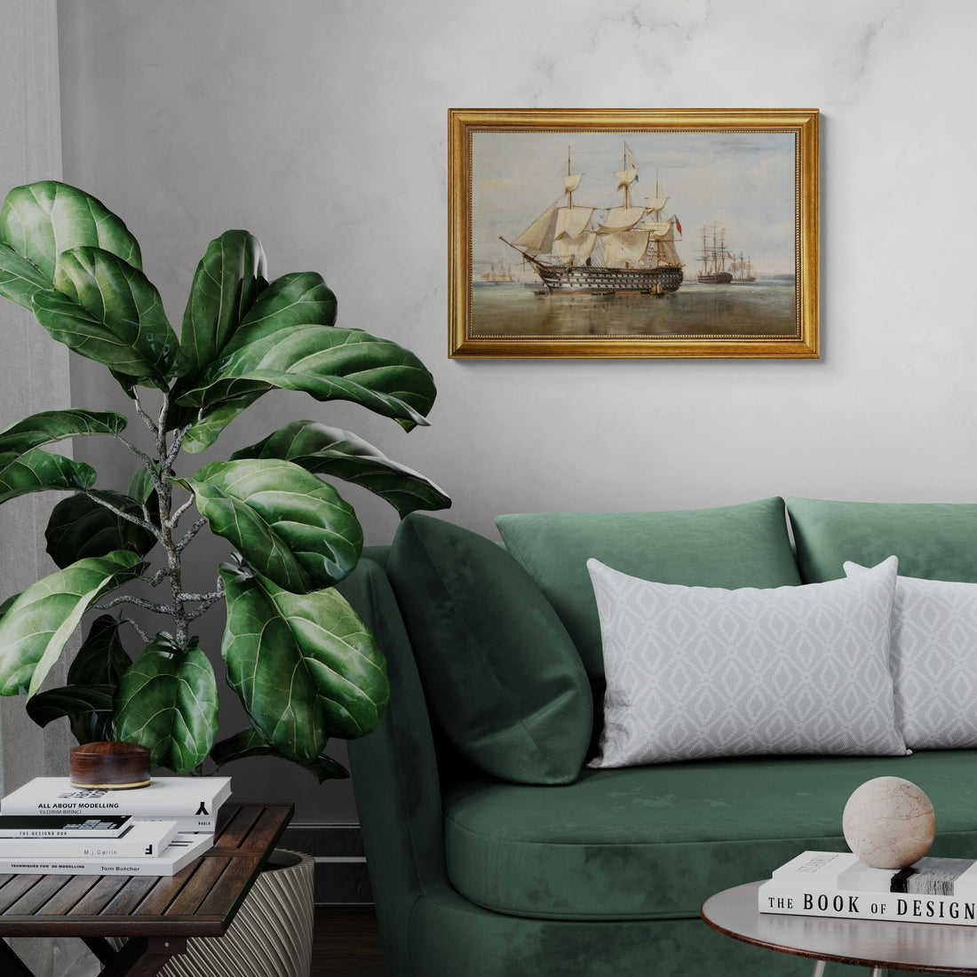 HMS Duke of Wellington at Gosport | Fine Art Print of Ebenezer Colls | Nautical Masterpiece | Art Paper Reproduction for Classic Wall Décor FOSHE ART