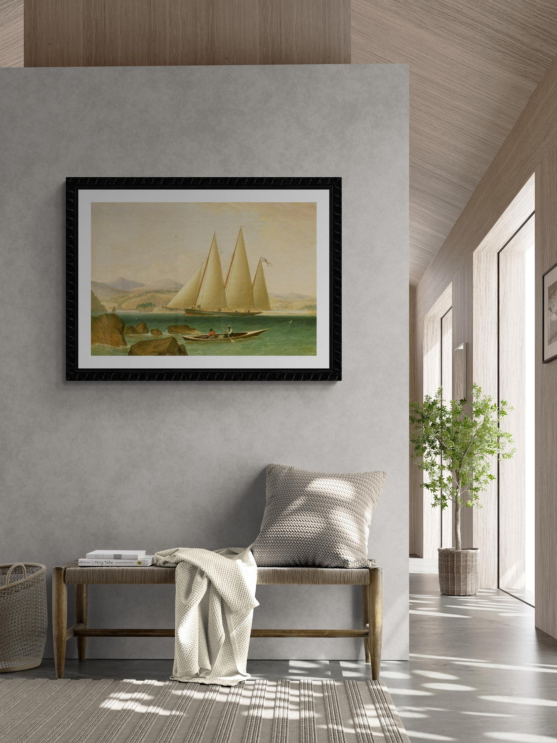 Bermuda Schooner Yacht Offshore by John Lynn Fineart print on heavyweight paper, museum quality seascape wallart home decore with sail boats FOSHE ART