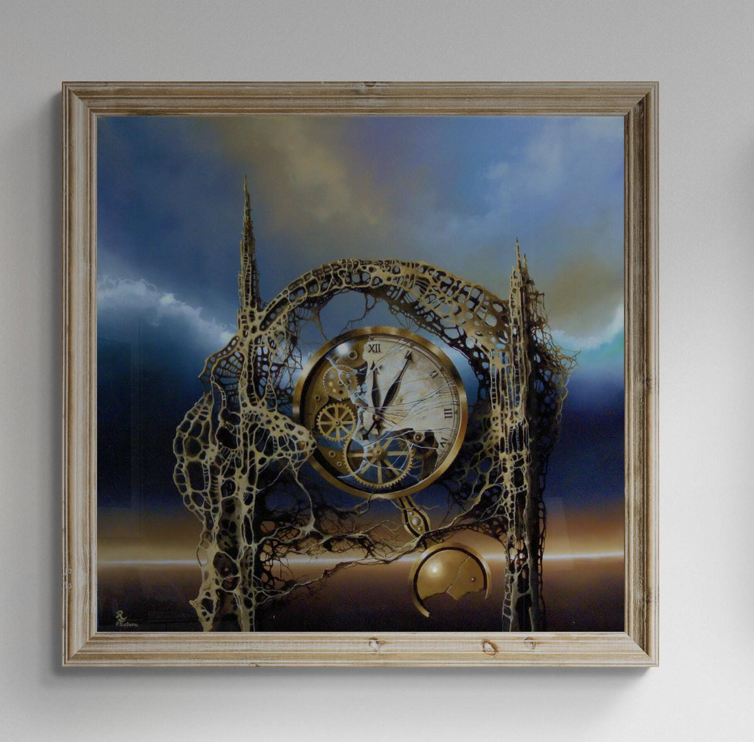 TIME GATE Fineart print on heavyweight paper, reproduction of original painting | Modern home decoration | Gift idea for surreal art lovers FOSHE ART