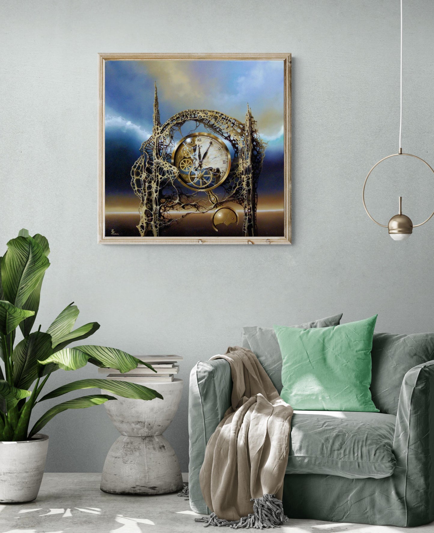 TIME GATE Fineart print on heavyweight paper, reproduction of original painting | Modern home decoration | Gift idea for surreal art lovers FOSHE ART