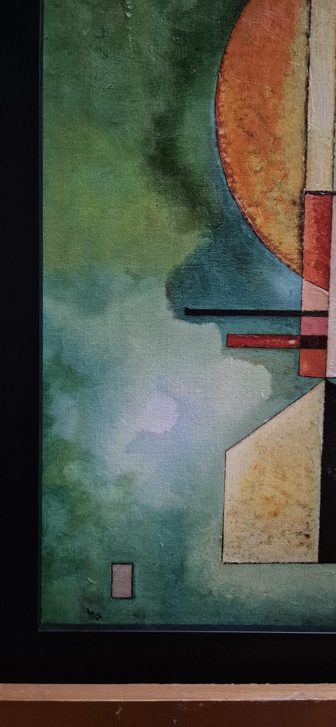 Kandinsky "Up" Framed Canvas Art Print: 3D Texture, Bauhaus Style FOSHE ART