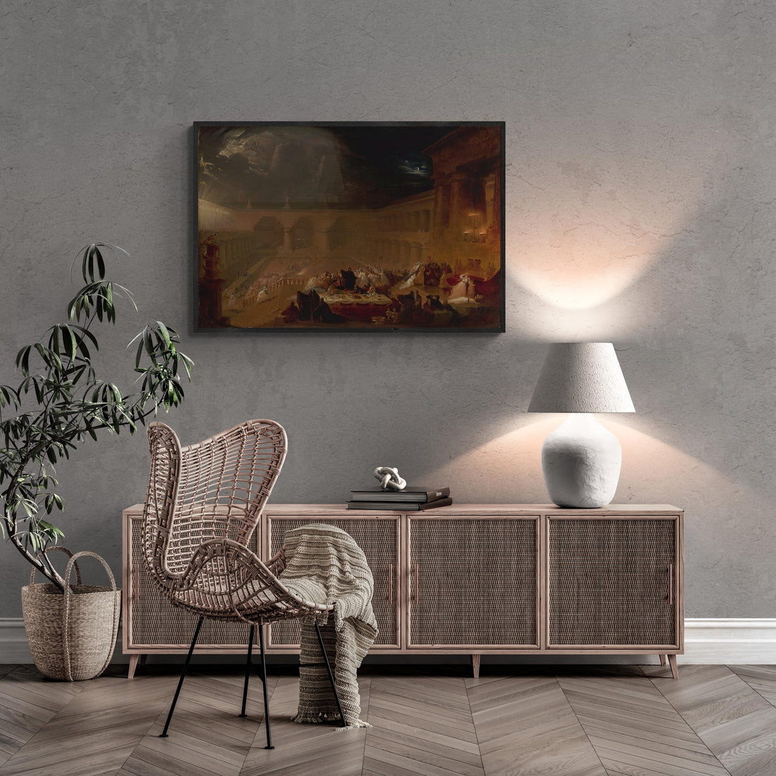 Belshazzar's Feast Print, John Martin Giclée, Hand Finished Brushstrokes FOSHE ART