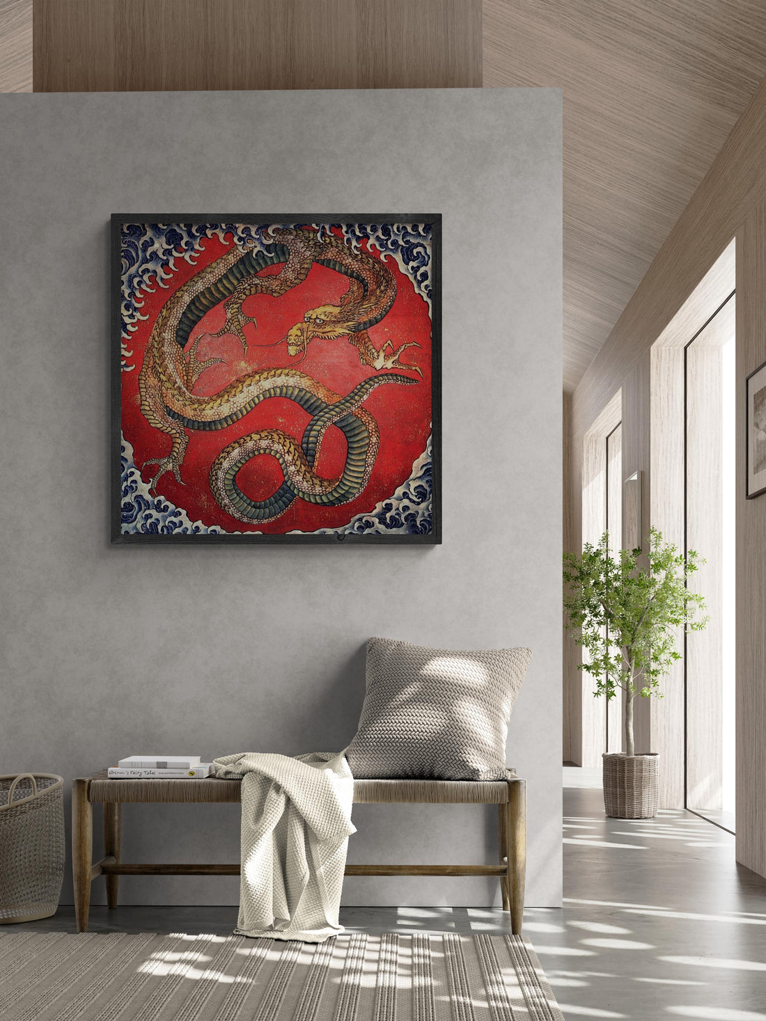 Hokusai Dragon Print, Japanese Art Giclée, Fine Art Paper or Canvas FOSHE ART