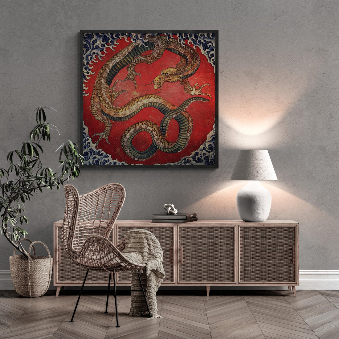 Hokusai Dragon Print, Japanese Art Giclée, Fine Art Paper or Canvas FOSHE ART