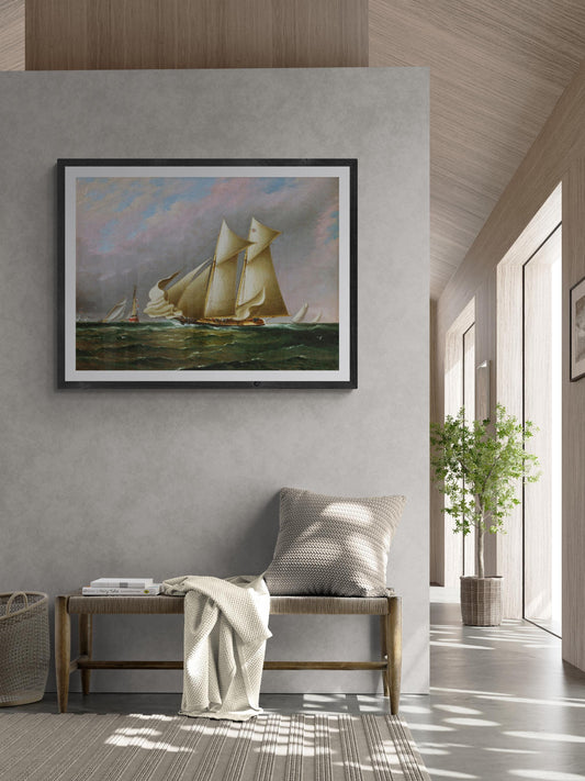 Schooner Idler, New York Yacht Club Regatta, Giclee Print Reproduction Painting, Heavyweight print on Fineart paper or museum quality poster FOSHE ART
