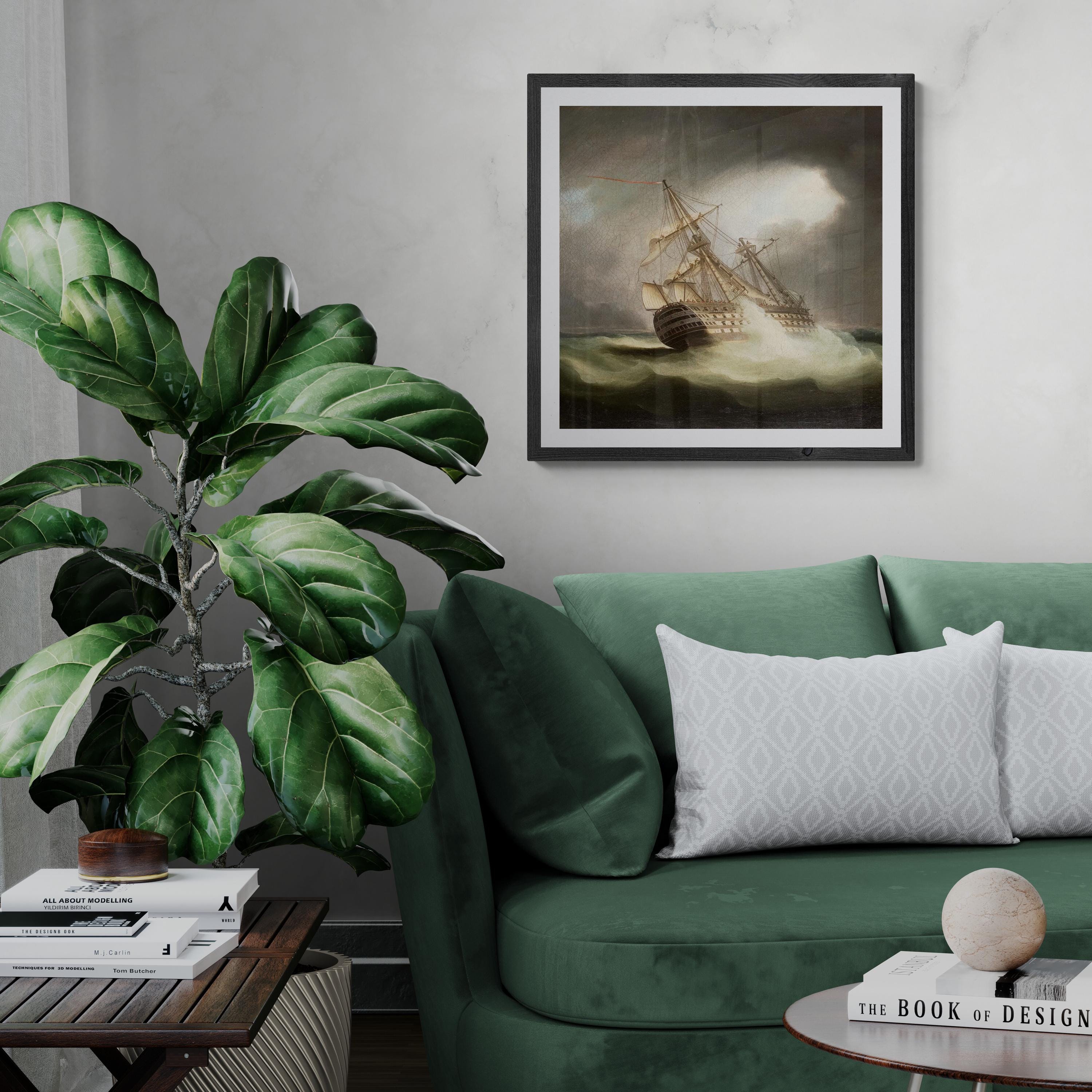 HMS Victory Print, James Buttersworth Nautical Art, Sailboat Poster FOSHE ART