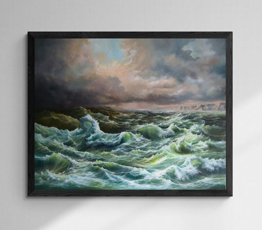 OPEN SEA Giclée Fine Art Print from original oil painting |Wave Seascape Artwork, Seascape Print, Wave Poster, Seascape Decoration, Wave FOSHE ART