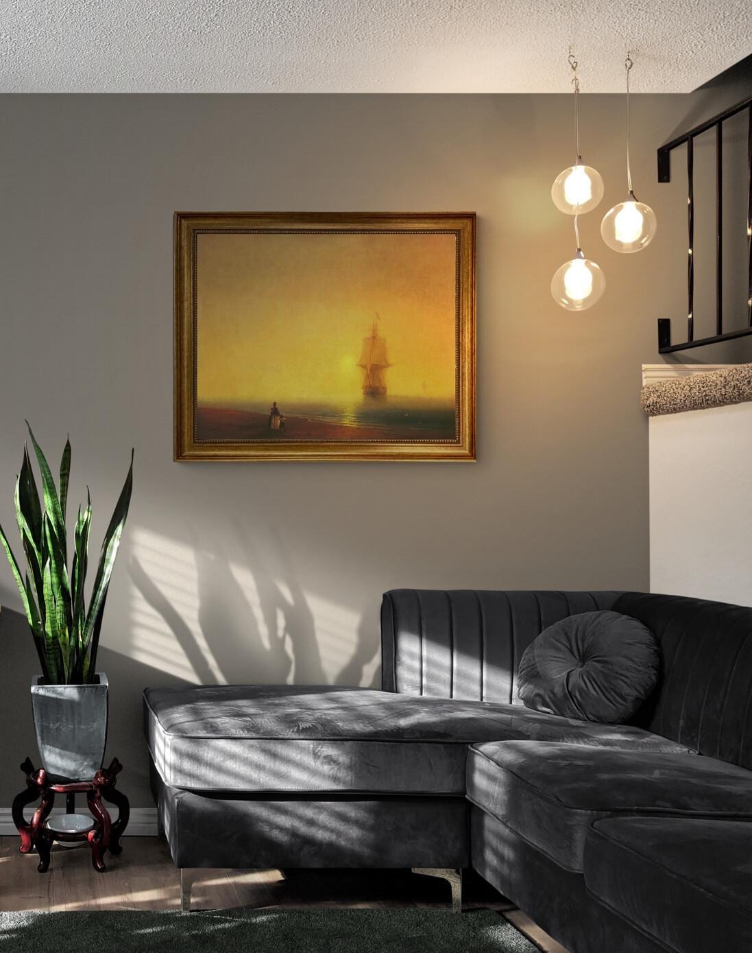 Aivazovsky "Morning at Sea" Canvas Art Print: Textured Brush Strokes FOSHE ART