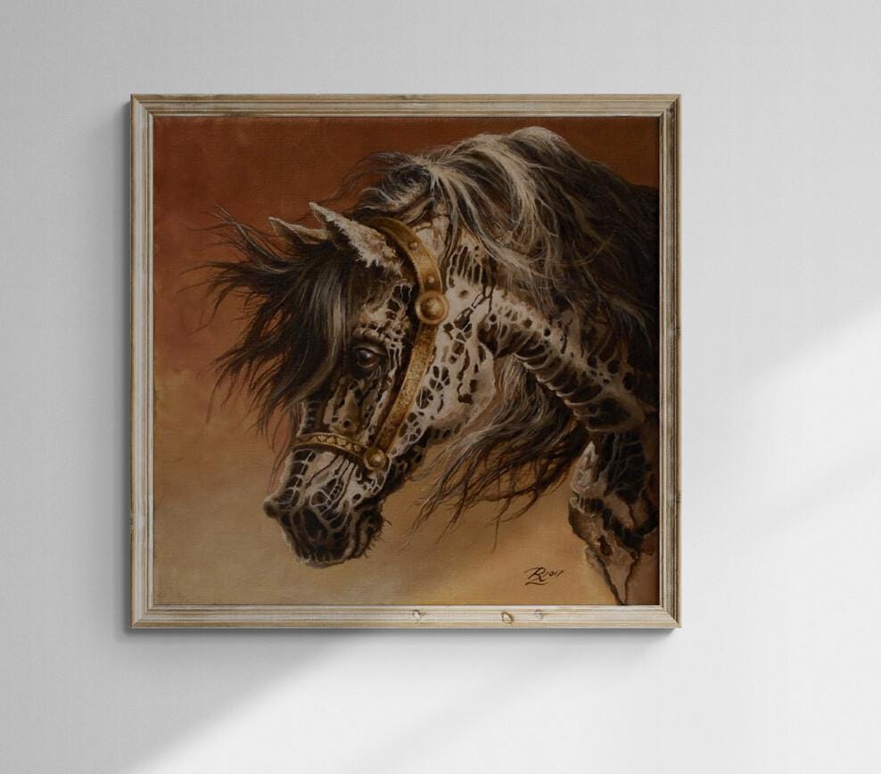 APPALOOSA HORSE HEAD | fine art print from original oil painting | horse photo | equestrian print | equestrian decor | High Definition Print FOSHE ART