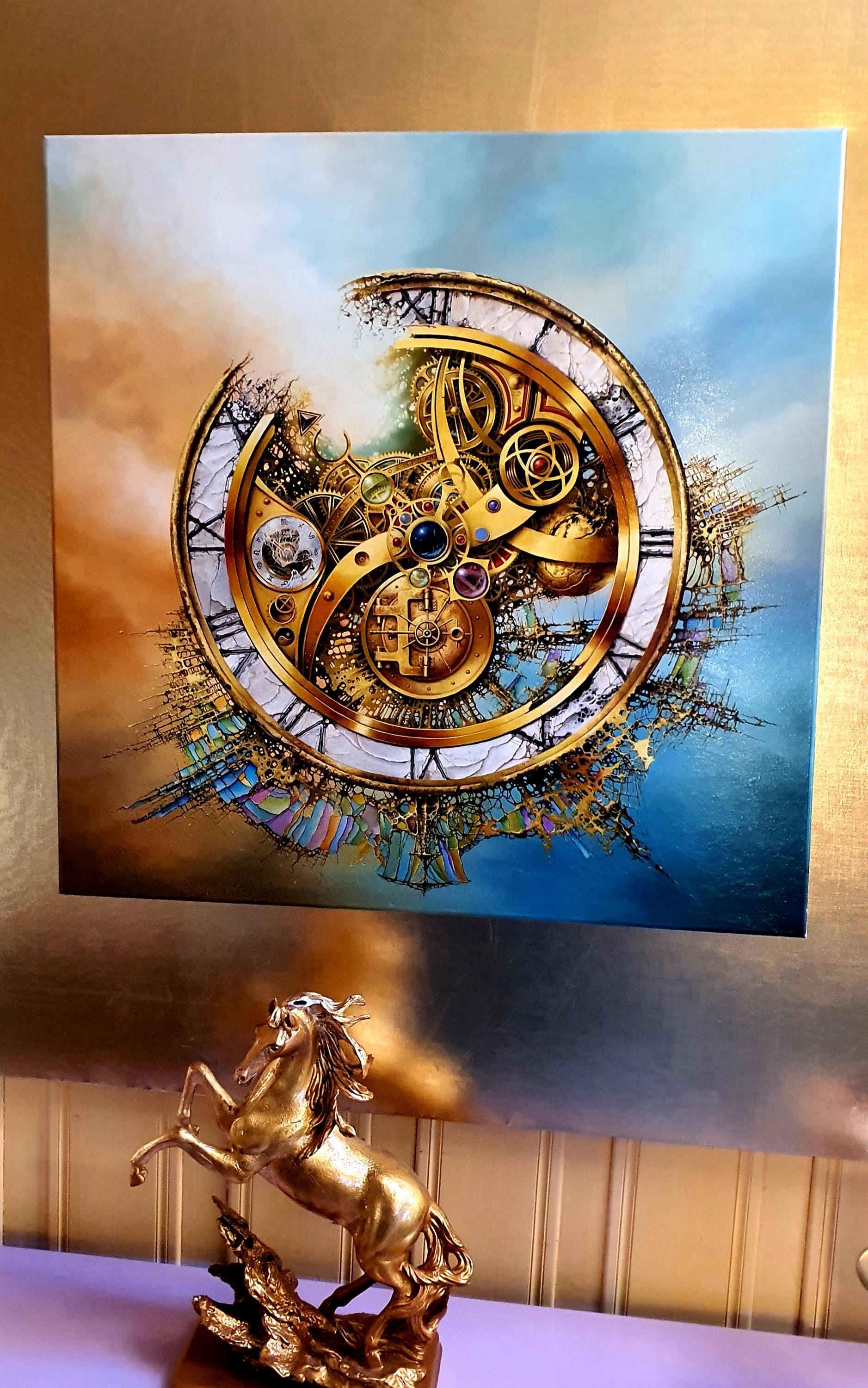 Modern Large Luxury Wall Art | Giclée Canvas Print of original oil painting "MYSTERY OF TIME" by Robert Zietara | signed by the artist FOSHE ART
