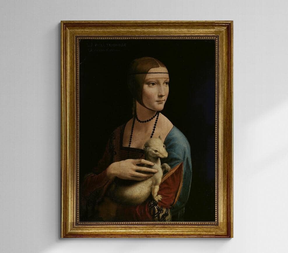 Lady with an Ermine Canvas Print: Leonardo da Vinci Renaissance Art FOSHE ART