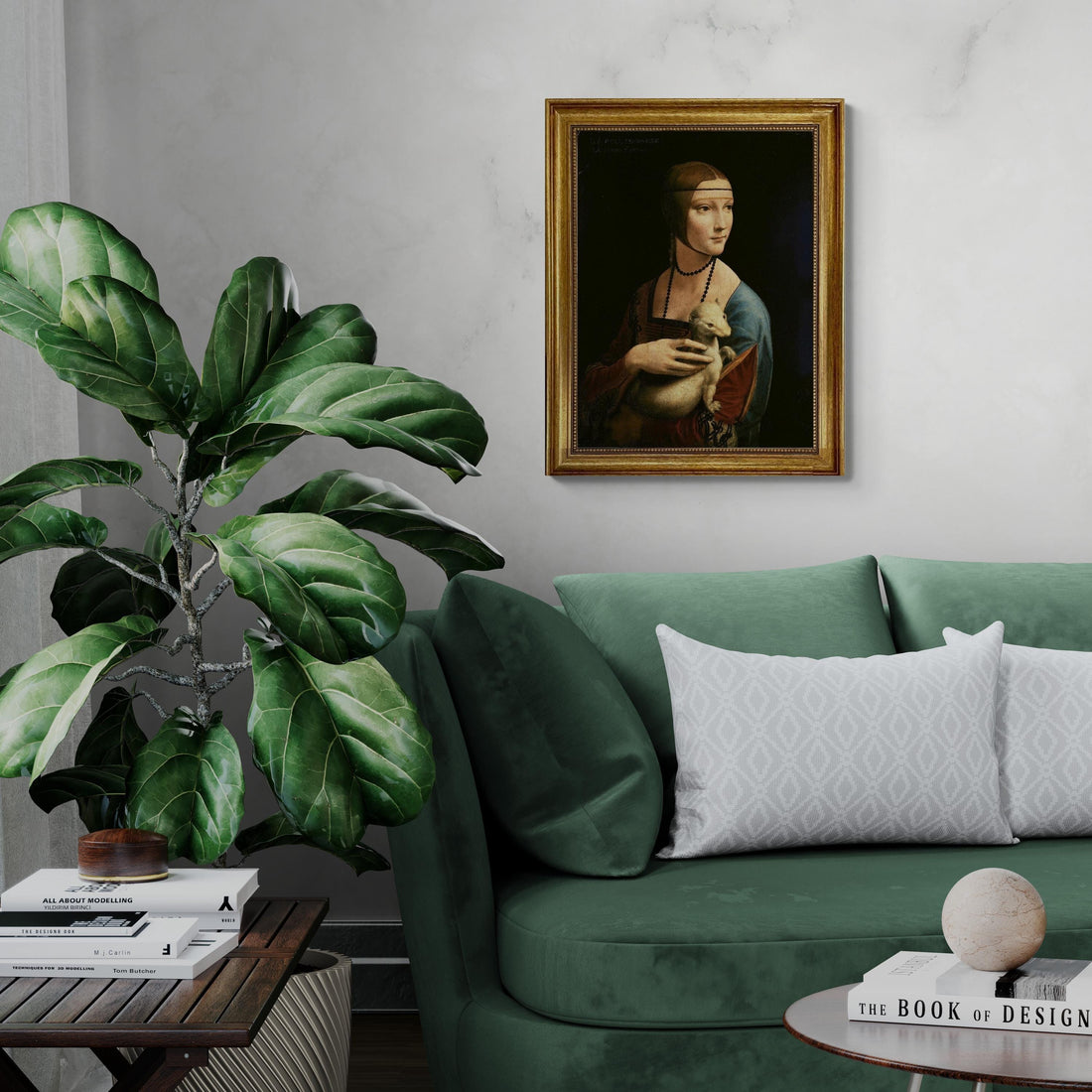 Lady with an Ermine Canvas Print: Leonardo da Vinci Renaissance Art FOSHE ART