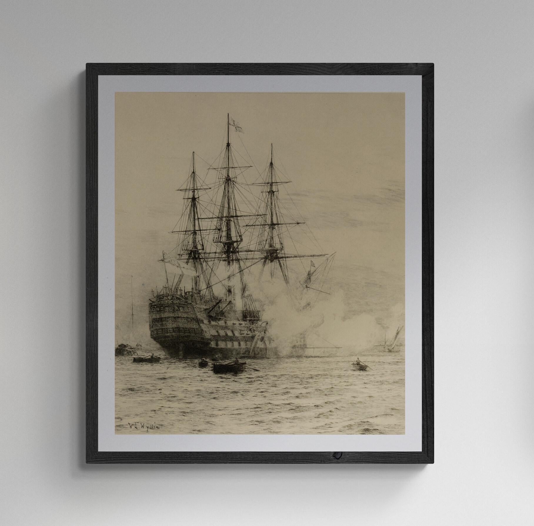HMS Victory Print, Nautical Ship Art, Vintage Maritime Poster FOSHE ART