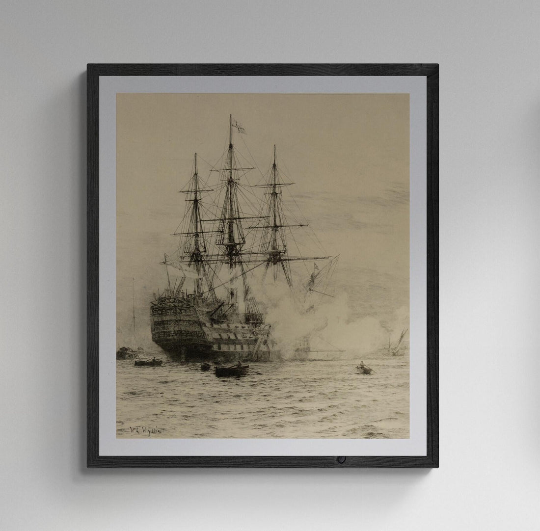 HMS Victory Print, Nautical Ship Art, Vintage Maritime Poster FOSHE ART