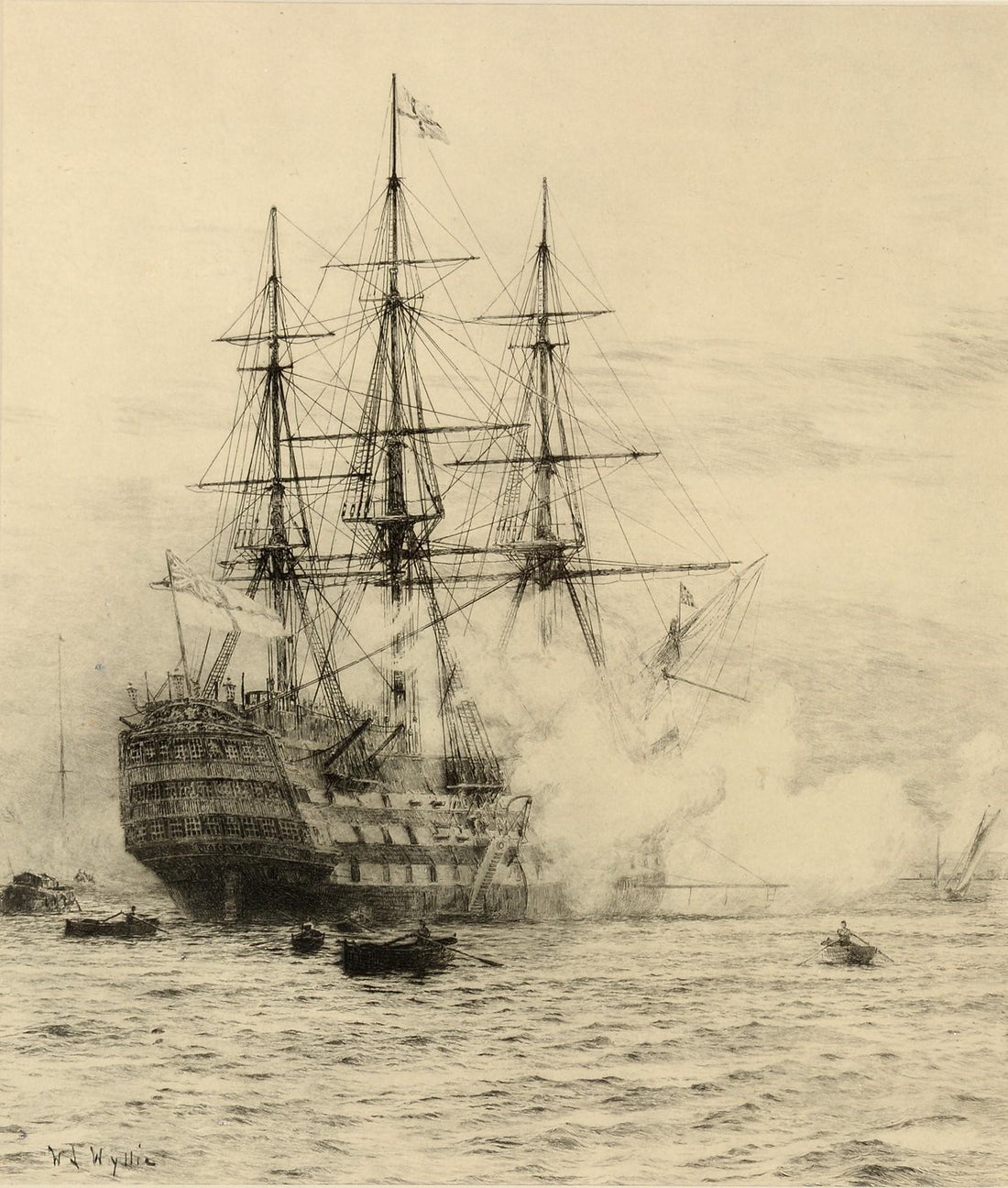 HMS Victory Print, Nautical Ship Art, Vintage Maritime Poster FOSHE ART