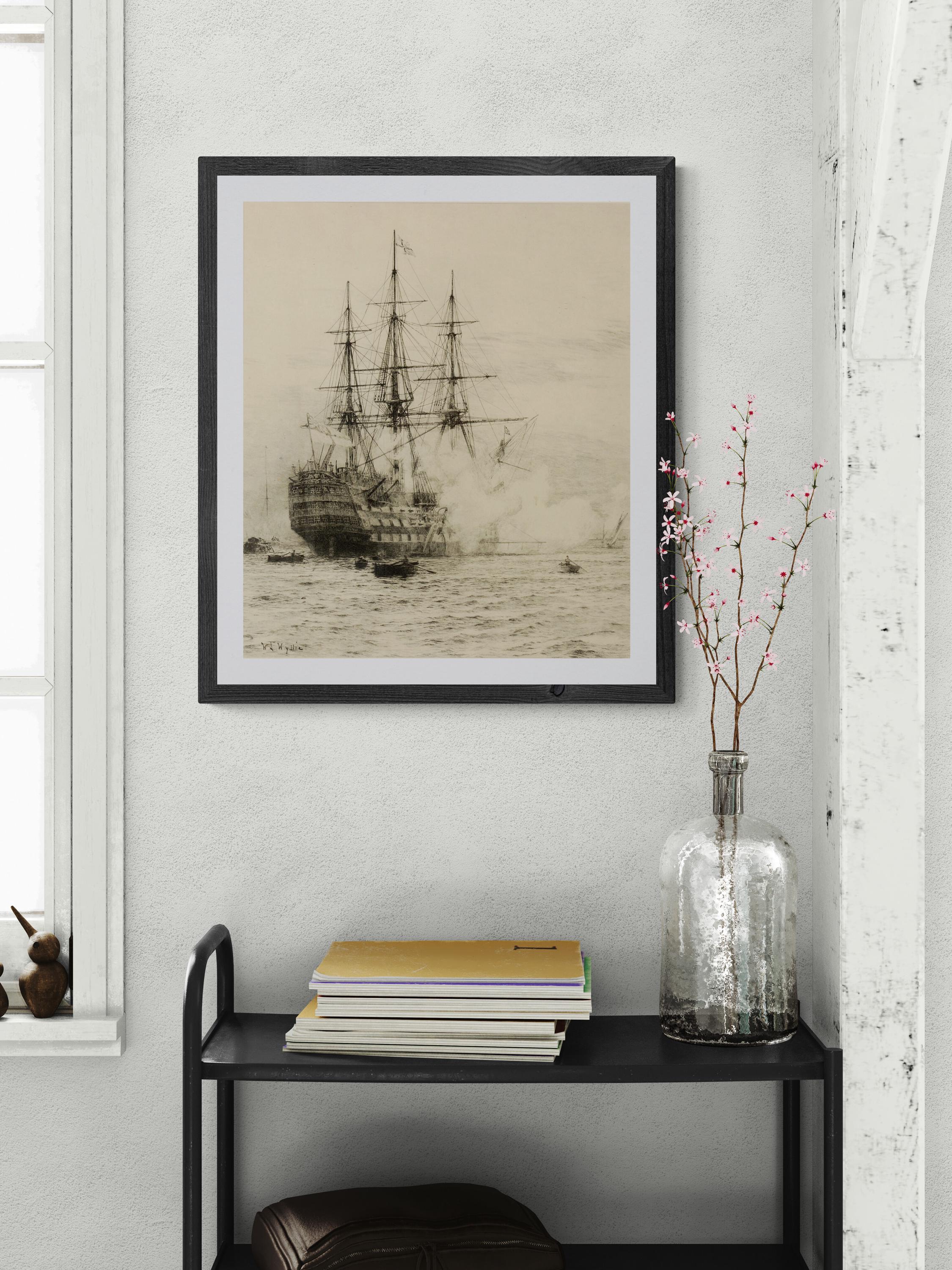 HMS Victory Print, Nautical Ship Art, Vintage Maritime Poster FOSHE ART