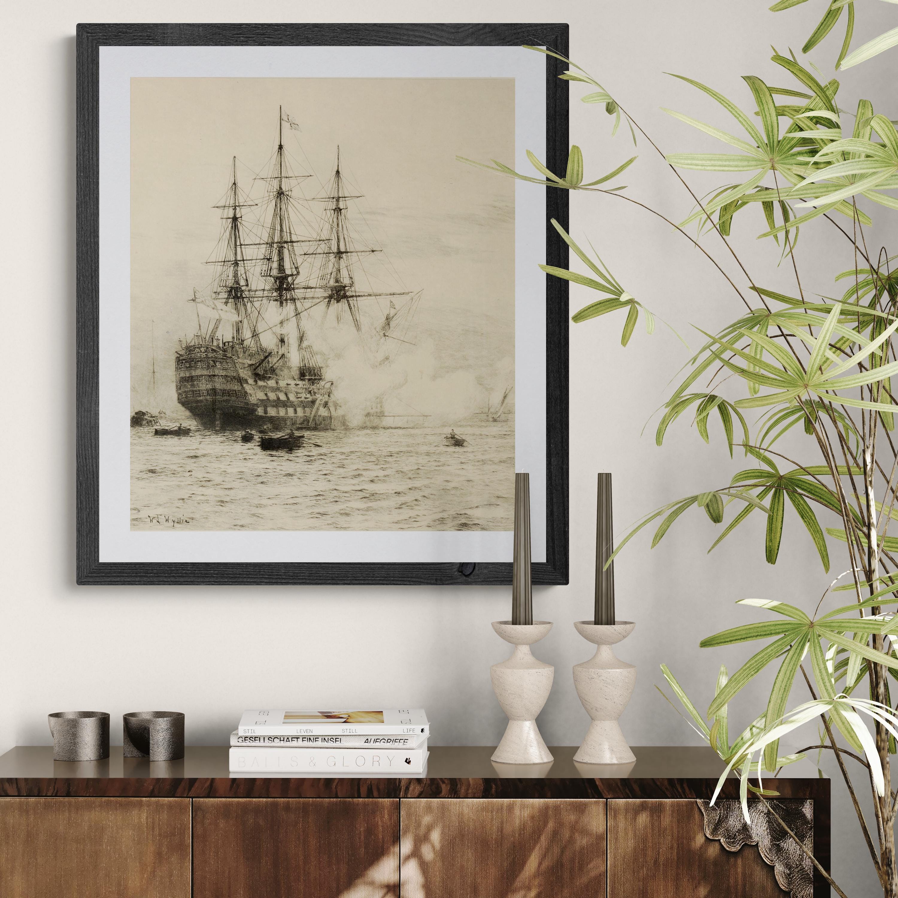 HMS Victory Print, Nautical Ship Art, Vintage Maritime Poster FOSHE ART
