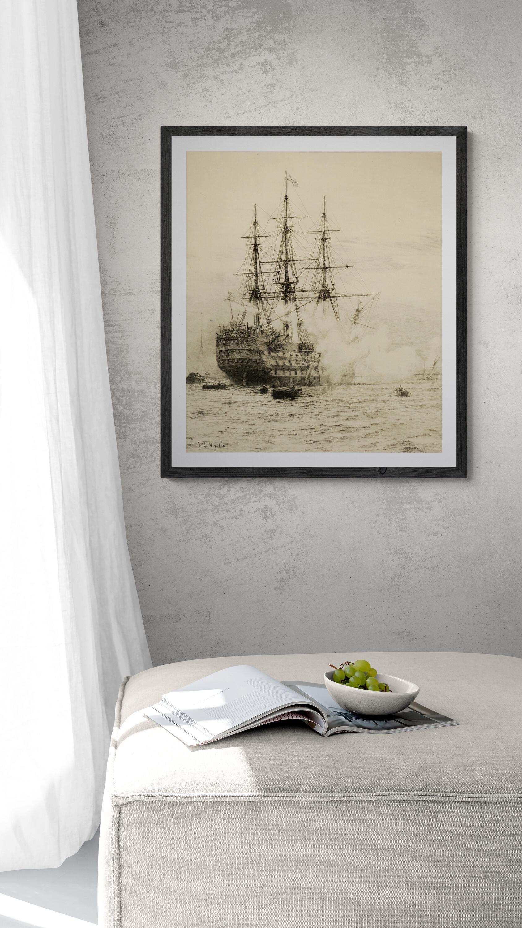 HMS Victory Print, Nautical Ship Art, Vintage Maritime Poster FOSHE ART