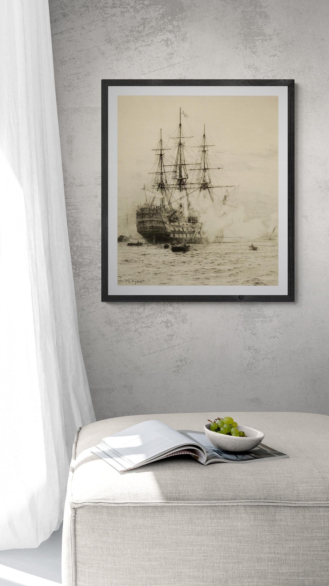 HMS Victory Print, Nautical Ship Art, Vintage Maritime Poster FOSHE ART