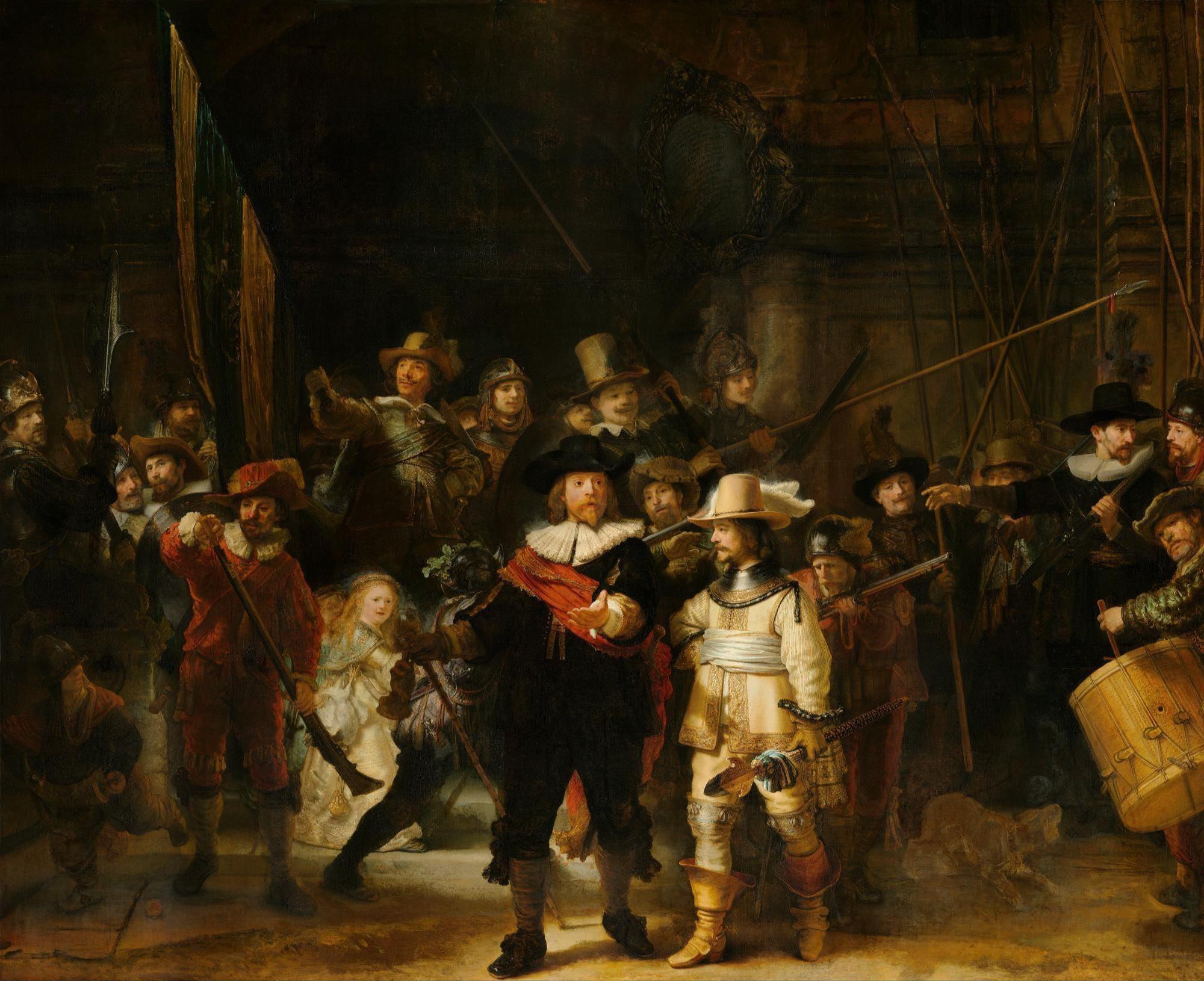 Rembrandt's Night Watch Reproduction Art Print – Giclée Canvas or Paper FOSHE ART