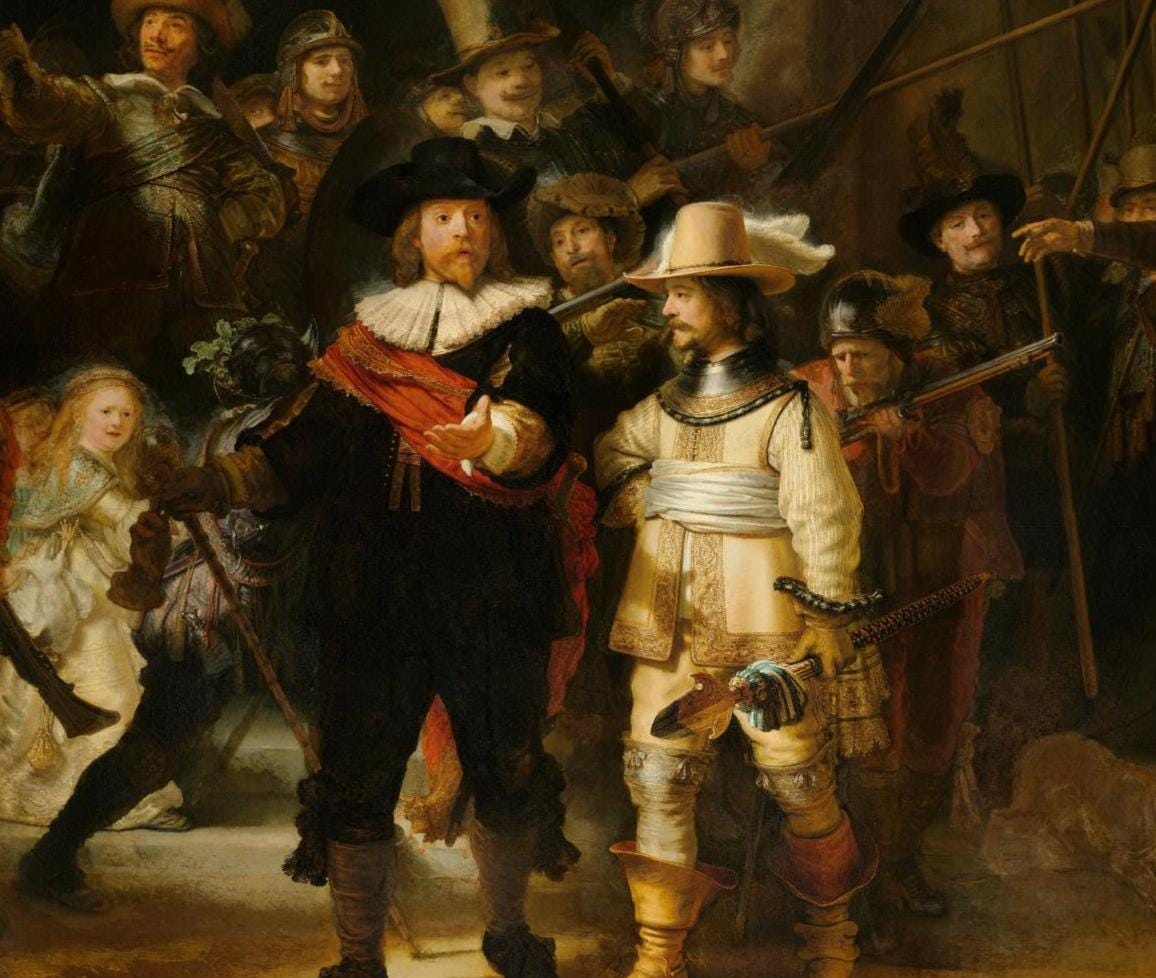 Rembrandt's The Night Watch Canvas Art | Textured Brush Strokes Reproduction FOSHE ART