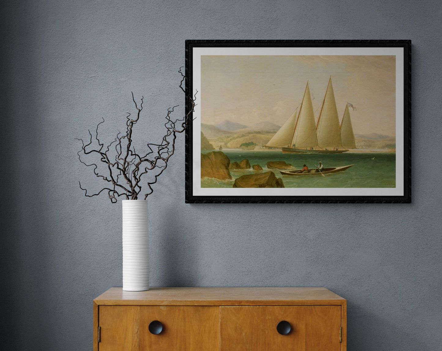 Bermuda Schooner Yacht Offshore by John Lynn Fineart print on heavyweight paper, museum quality seascape wallart home decore with sail boats FOSHE ART