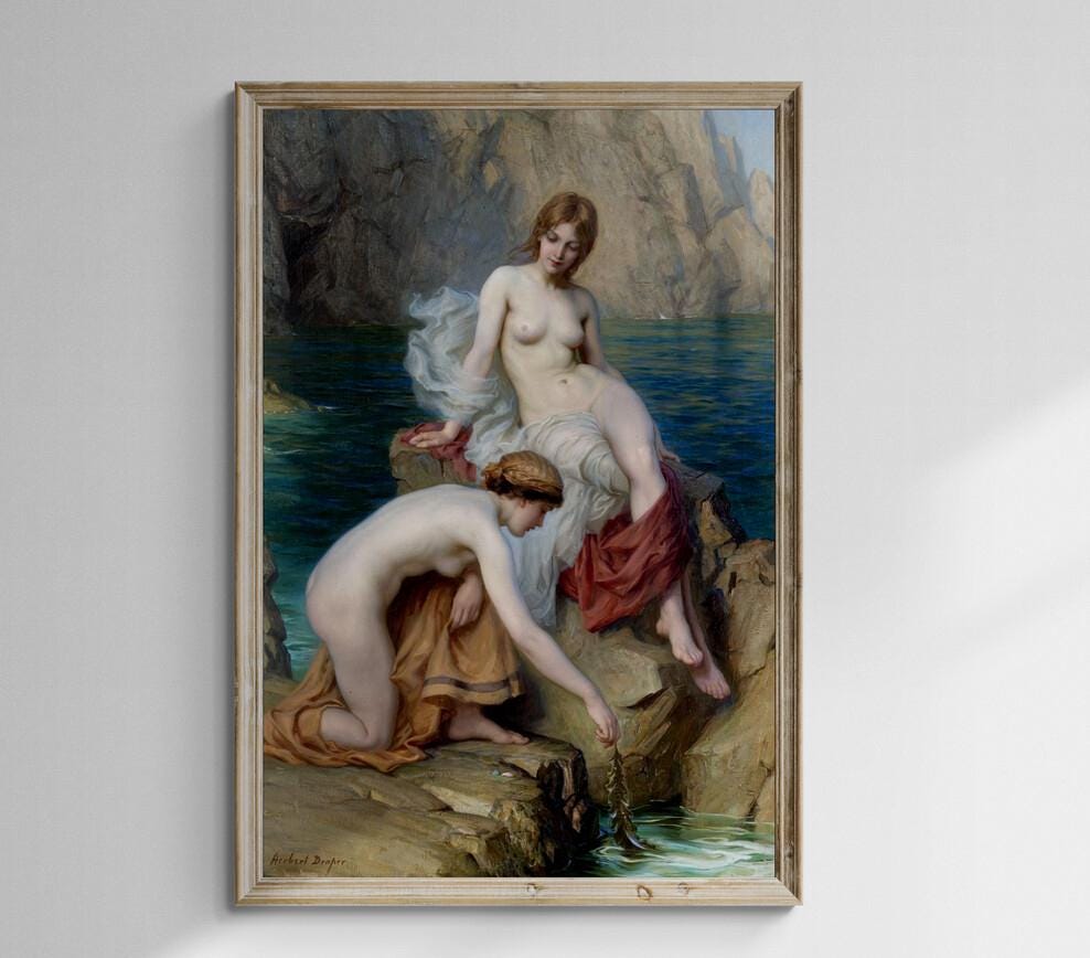 The Lament of Icarus Canvas Print, Herbert James Draper, Textured Fine Art Reproduction FOSHE ART
