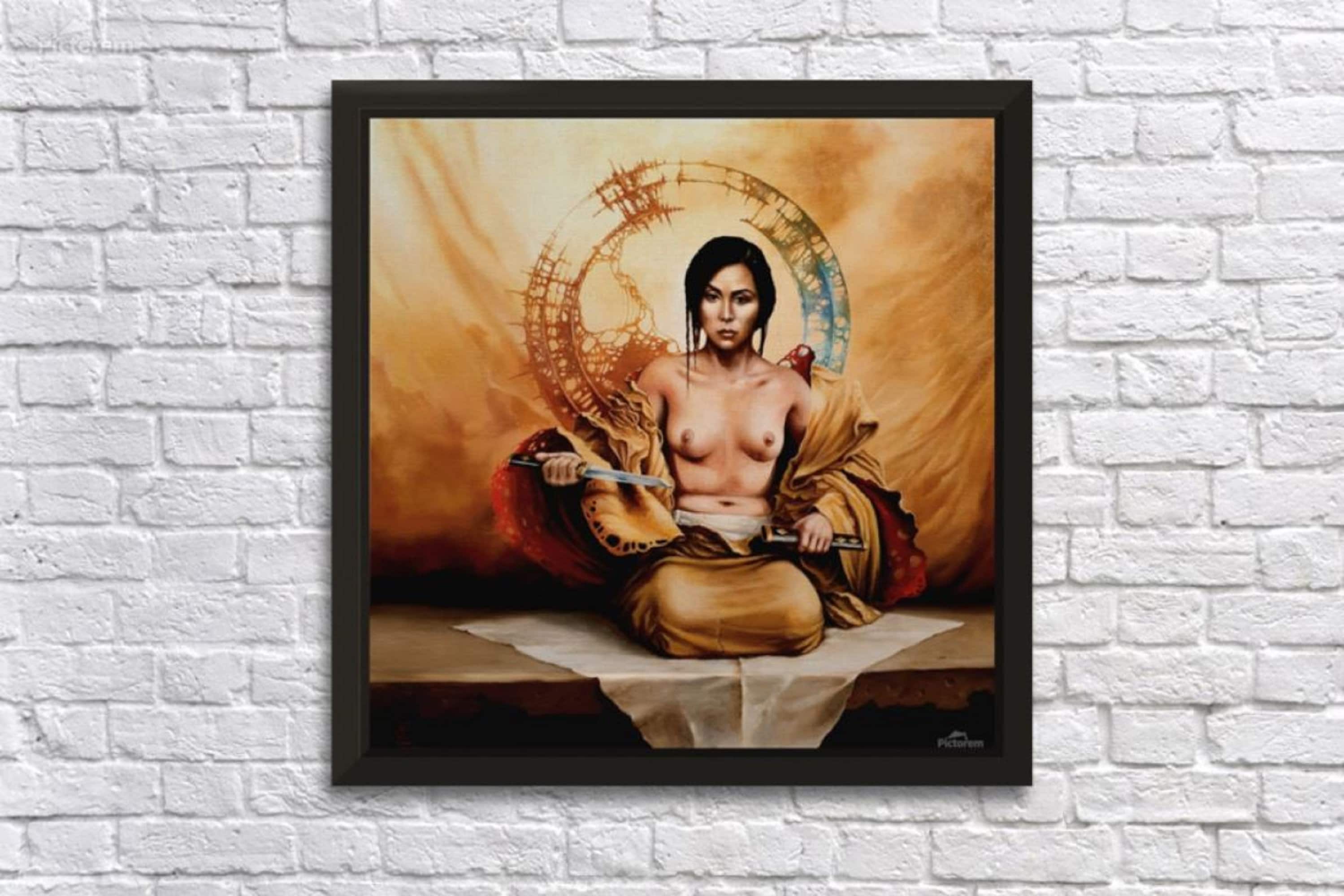 Japanese Woman Portrait Art Print | Sensual Asian Wall Decor FOSHE ART