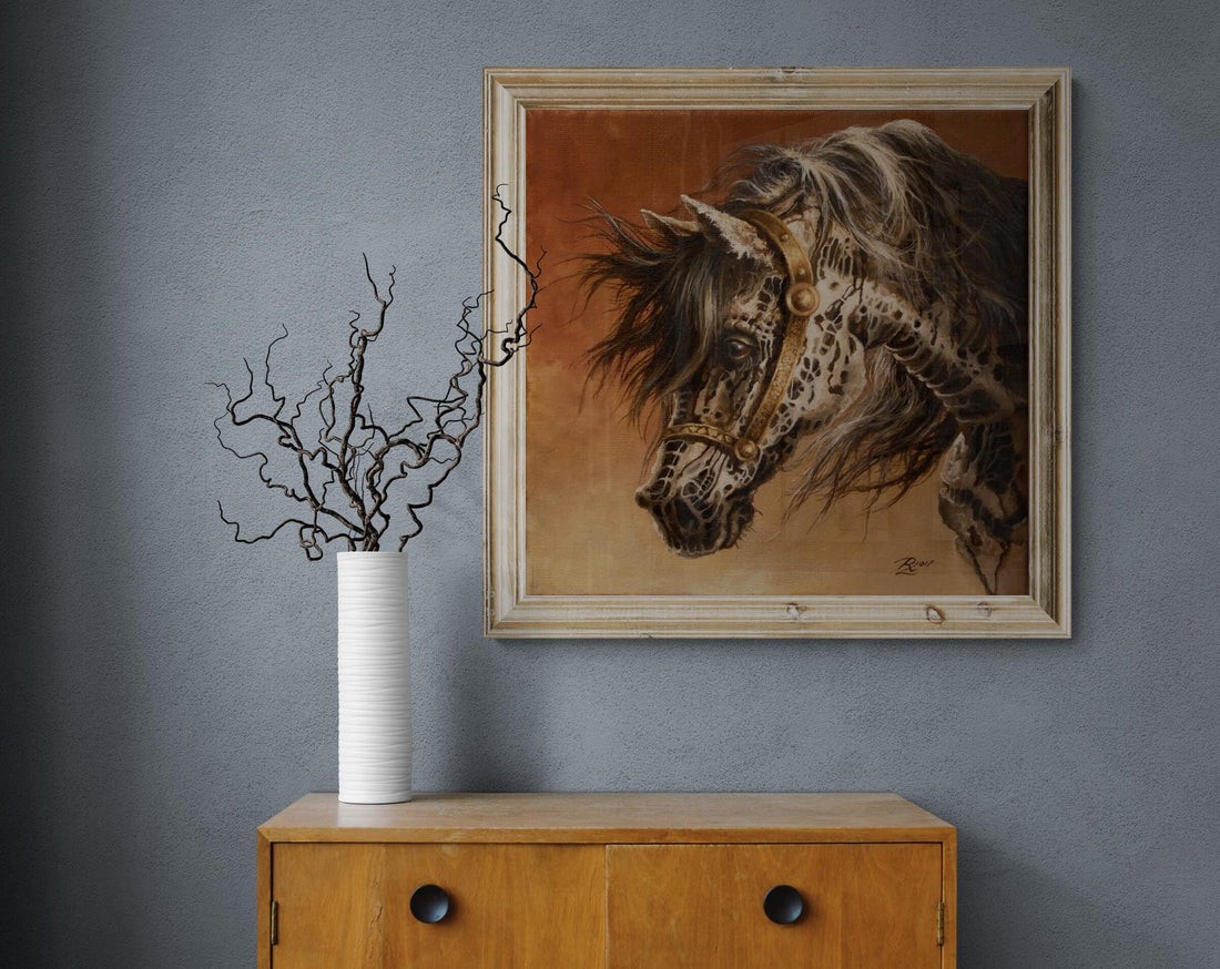 APPALOOSA HORSE HEAD | fine art print from original oil painting | horse photo | equestrian print | equestrian decor | High Definition Print FOSHE ART