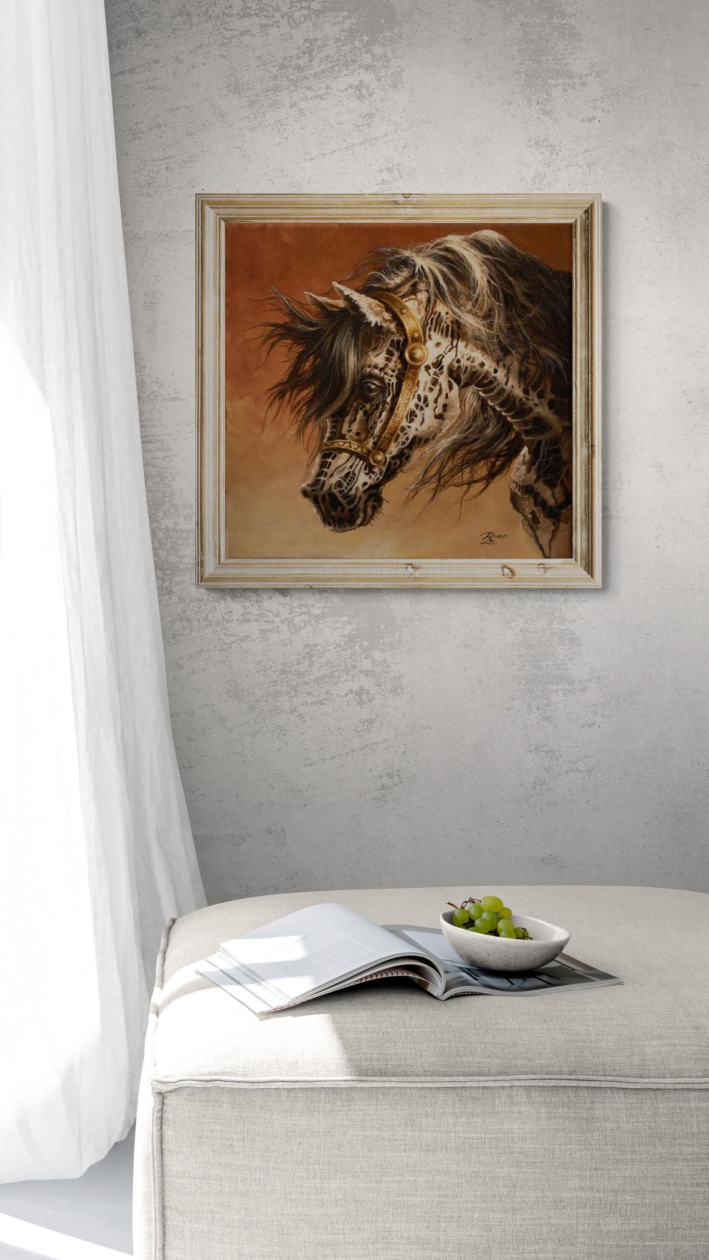 APPALOOSA HORSE HEAD | fine art print from original oil painting | horse photo | equestrian print | equestrian decor | High Definition Print FOSHE ART