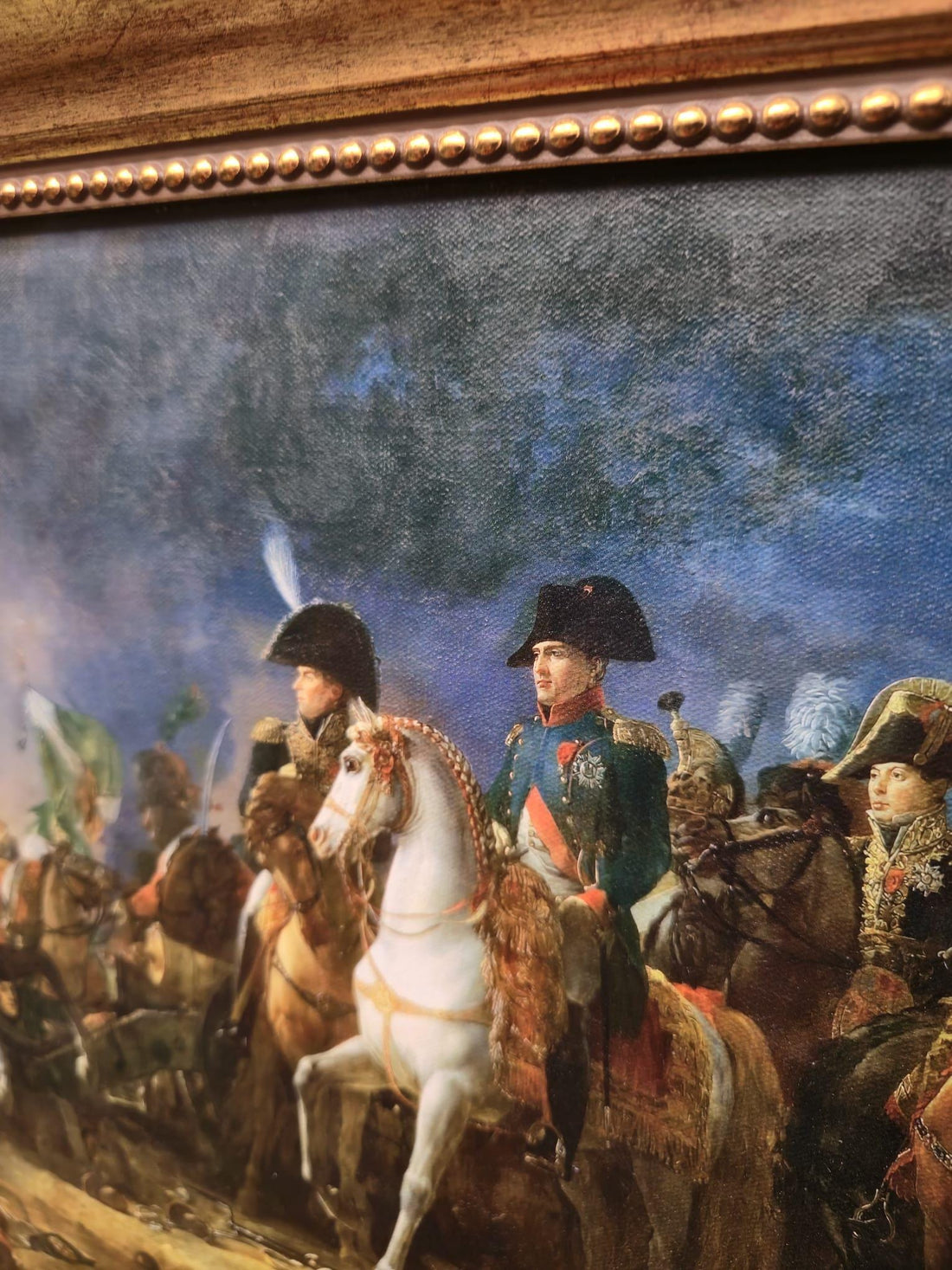 Battle of Austerlitz by Francois Pascal Simon Gerard, Canvas Print, Vintage Gold Frame, Hand-Finished FOSHE ART