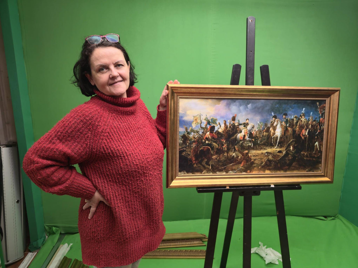 Battle of Austerlitz 1805 Francois Pascal Simon Gerard canvas premium print with brush strokes and golden vintageous frame like original art FOSHE ART