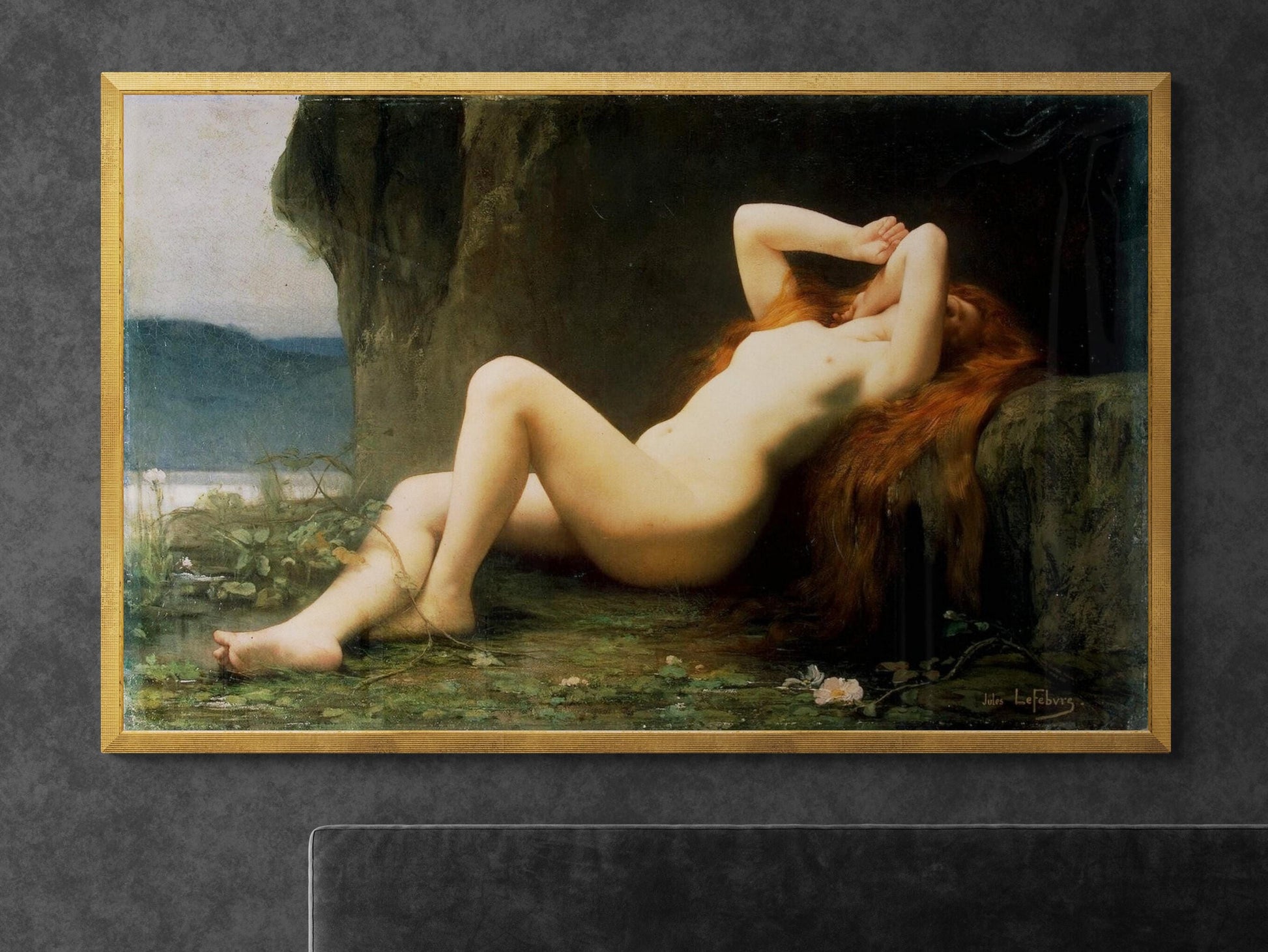 Mary Magdalene in the Cave by Jules Lefebvre | Museum-Quality Print on Canvas or Paper | Hand-Finished Brush Strokes for Oil Painting Look FOSHE ART