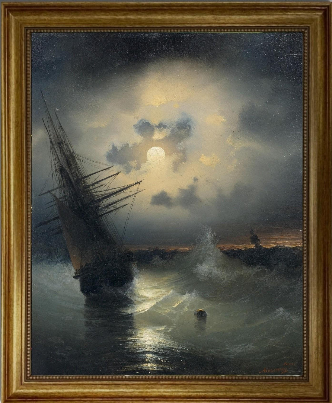 Aivazovsky Sailing Ship Canvas Print: Vintage Nautical Wall Art FOSHE ART