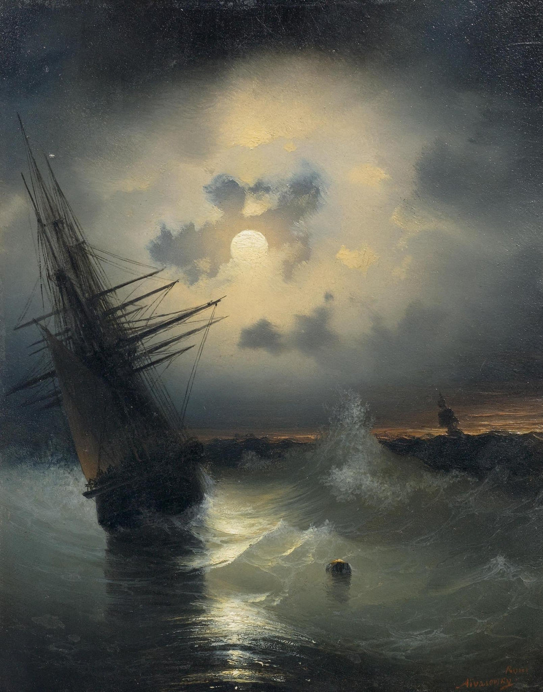 Aivazovsky Sailing Ship Canvas Print: Vintage Nautical Wall Art FOSHE ART