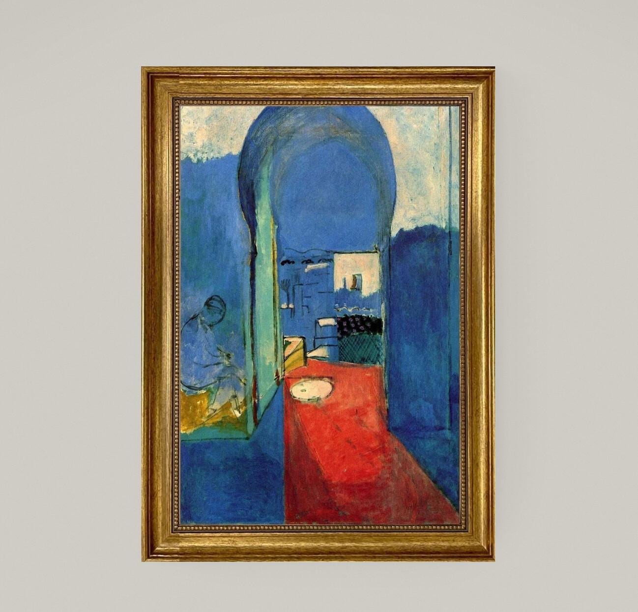 Henri Matisse Canvas Print: The Casbah Gate, 3D Brushstroke Texture, Vintage gold frame FOSHE ART