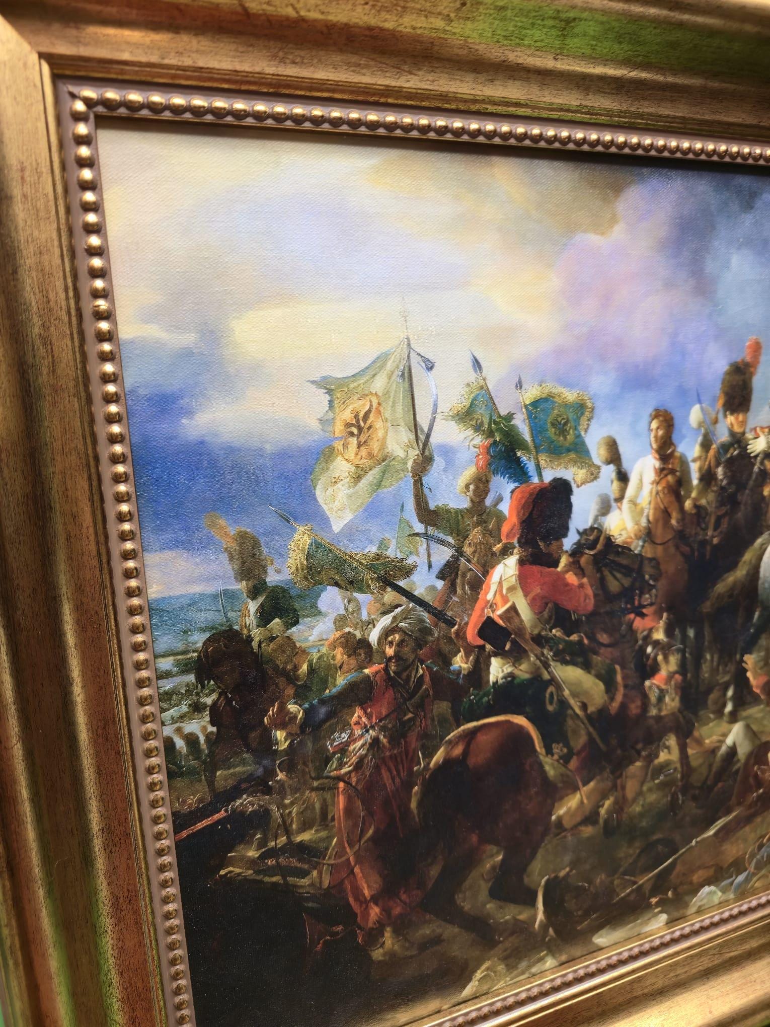 Battle of Austerlitz 1805 Francois Pascal Simon Gerard canvas premium print with brush strokes and golden vintageous frame like original art FOSHE ART