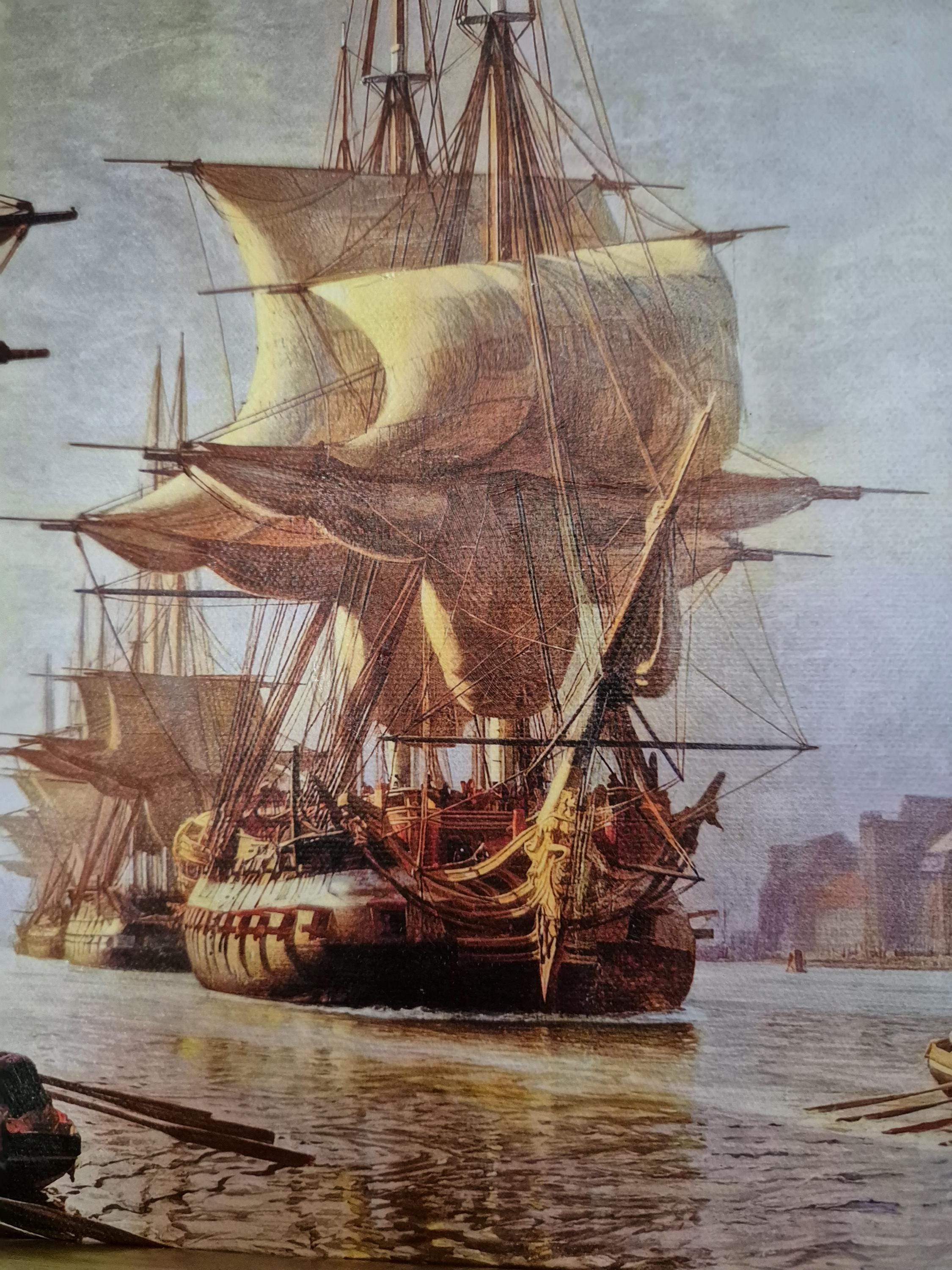 Framed Seascape Canvas Print: Christian Mølsted Tall Ship Art FOSHE ART