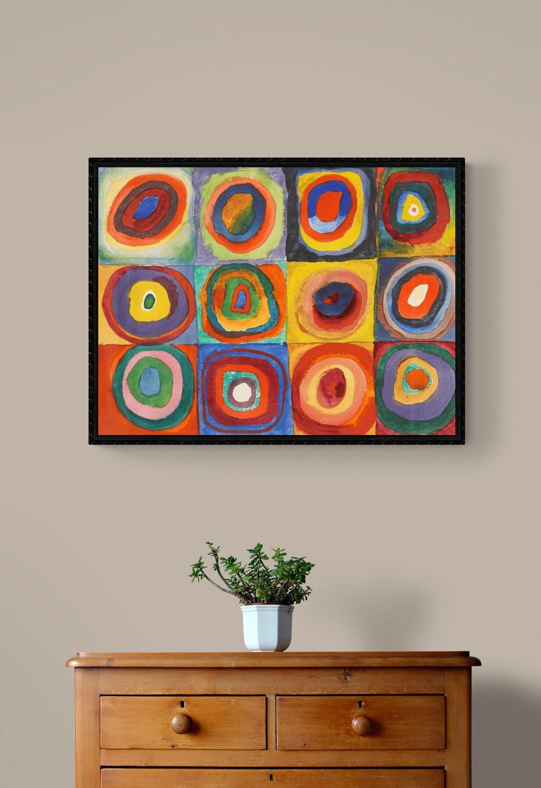 Kandinsky Color Study Squares with Concentric Circles, Giclee Print Reproduction Heavyweight print on Fineart paper or museum quality poster FOSHE ART
